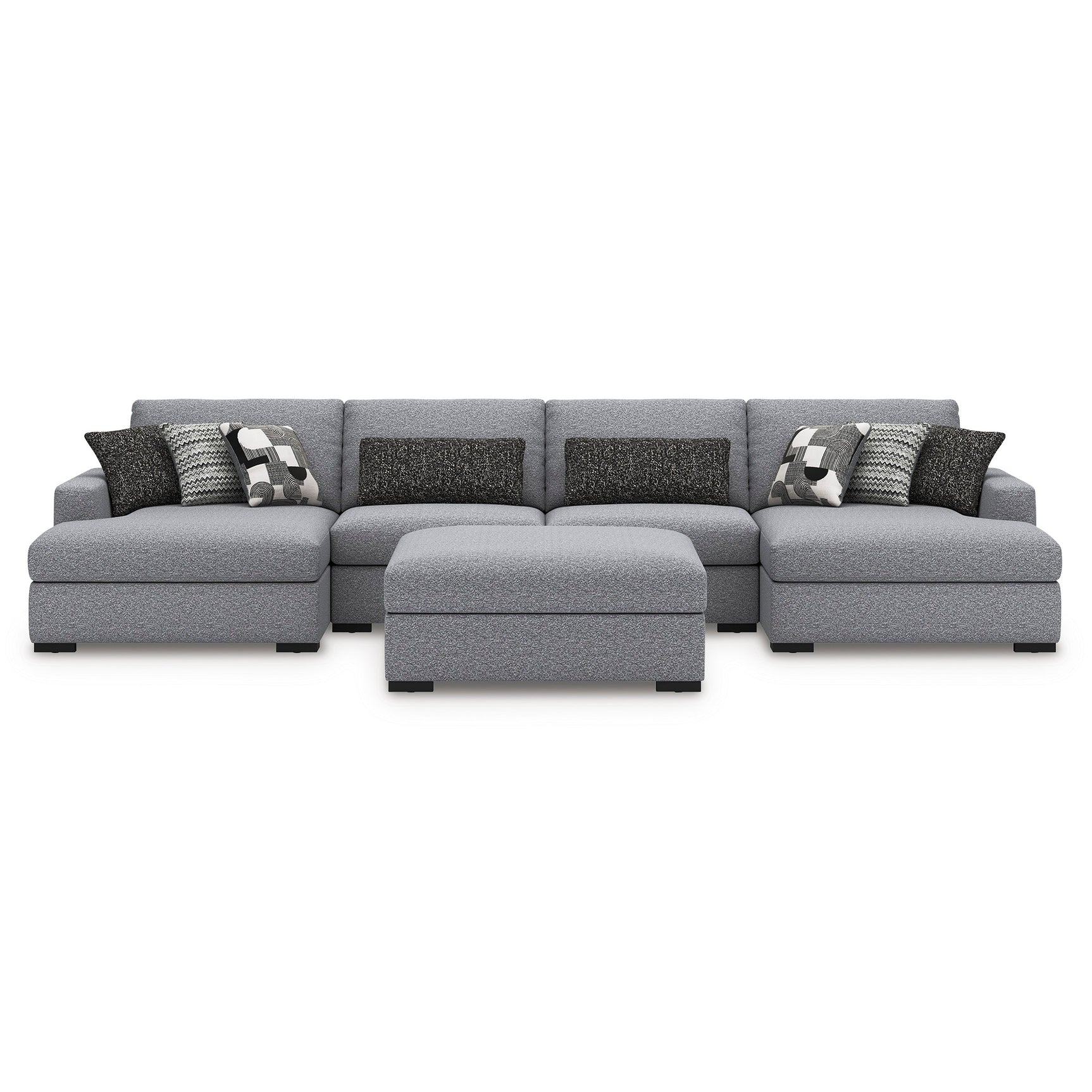 Bealton Salt and Pepper Oversized Accent Ottoman (Online Special Price) - Ornate Home