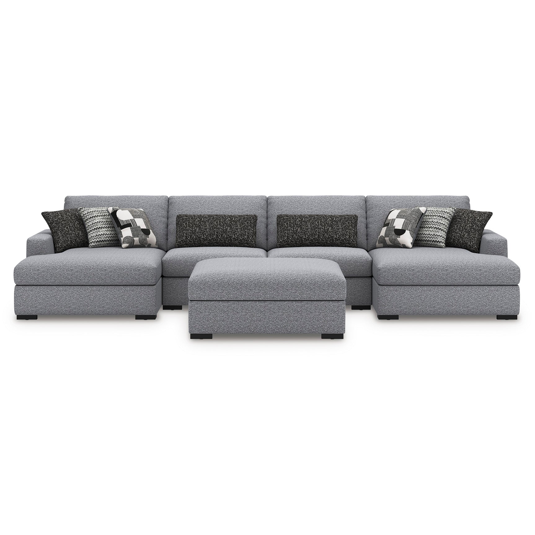 Bealton Salt and Pepper Oversized Accent Ottoman - Ornate Home