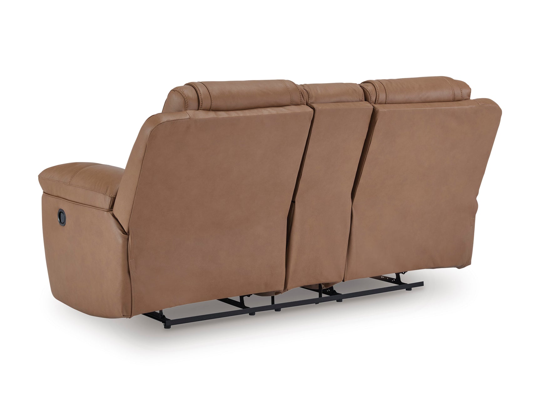 Beaman Peak Toffee Reclining Loveseat with Console - Ornate Home