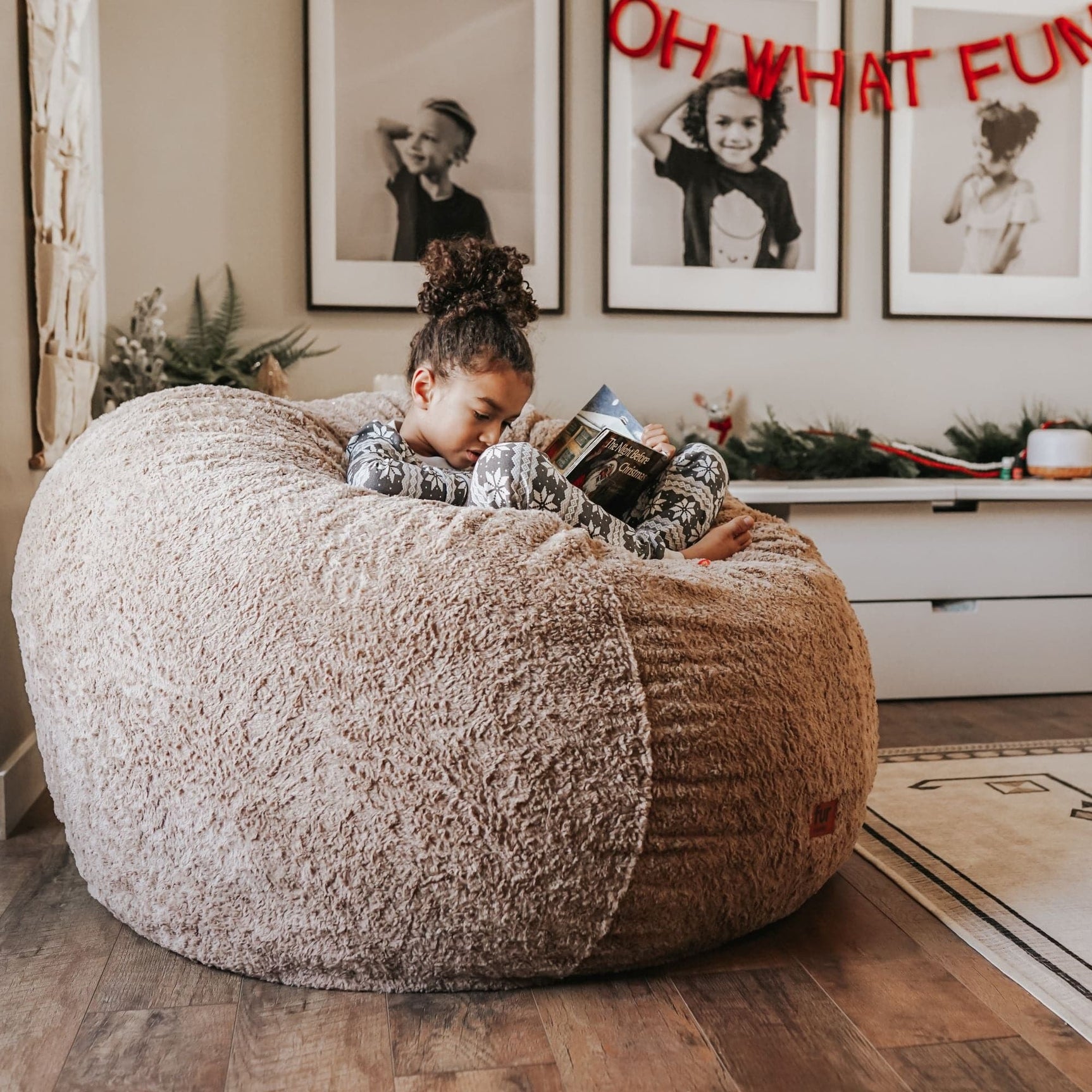 Bean Bag - Queen - Faux Fur - Ornate Home
