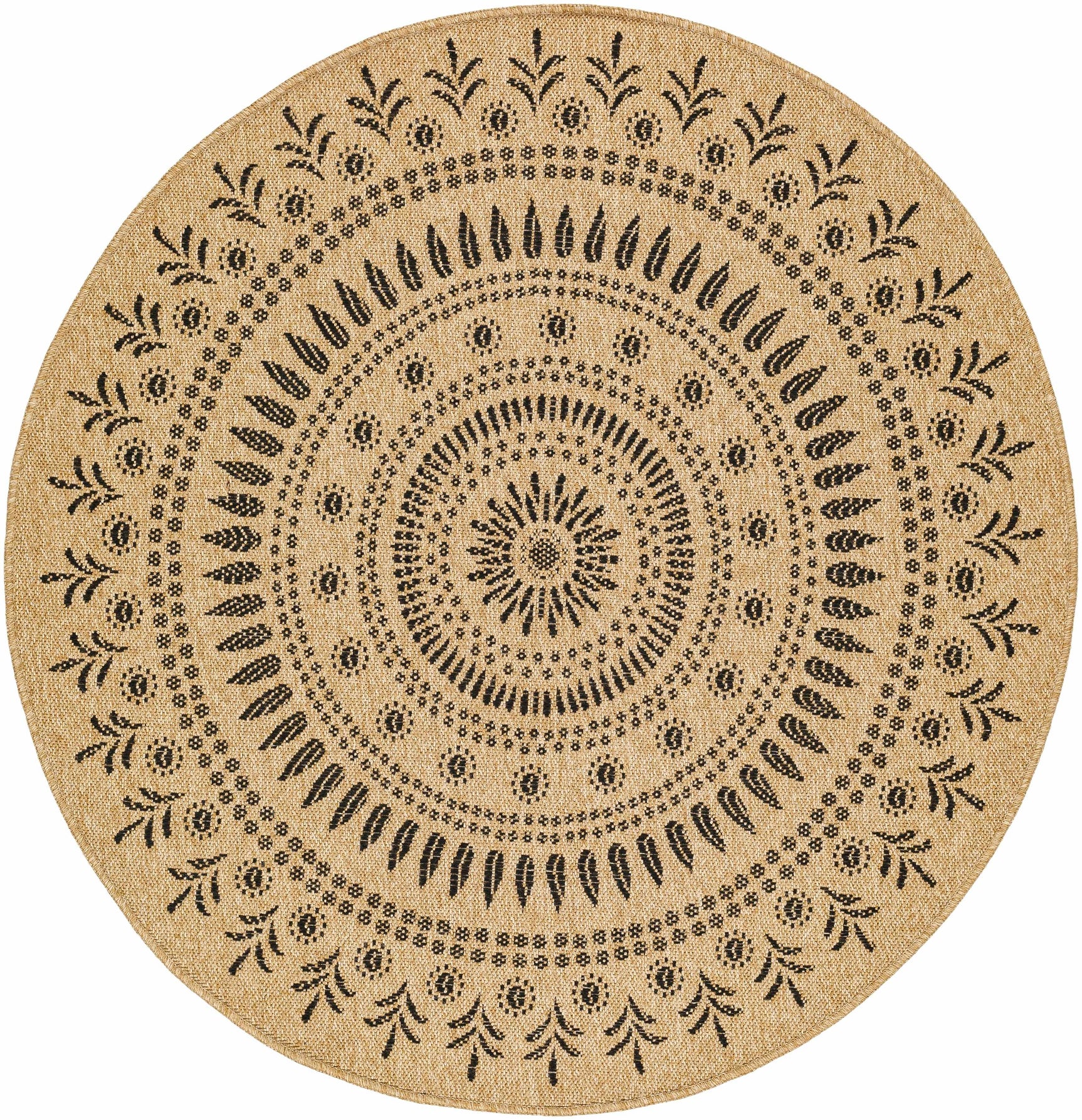Beata Round Faux Jute Outdoor Rug - Clearance - Ornate Home