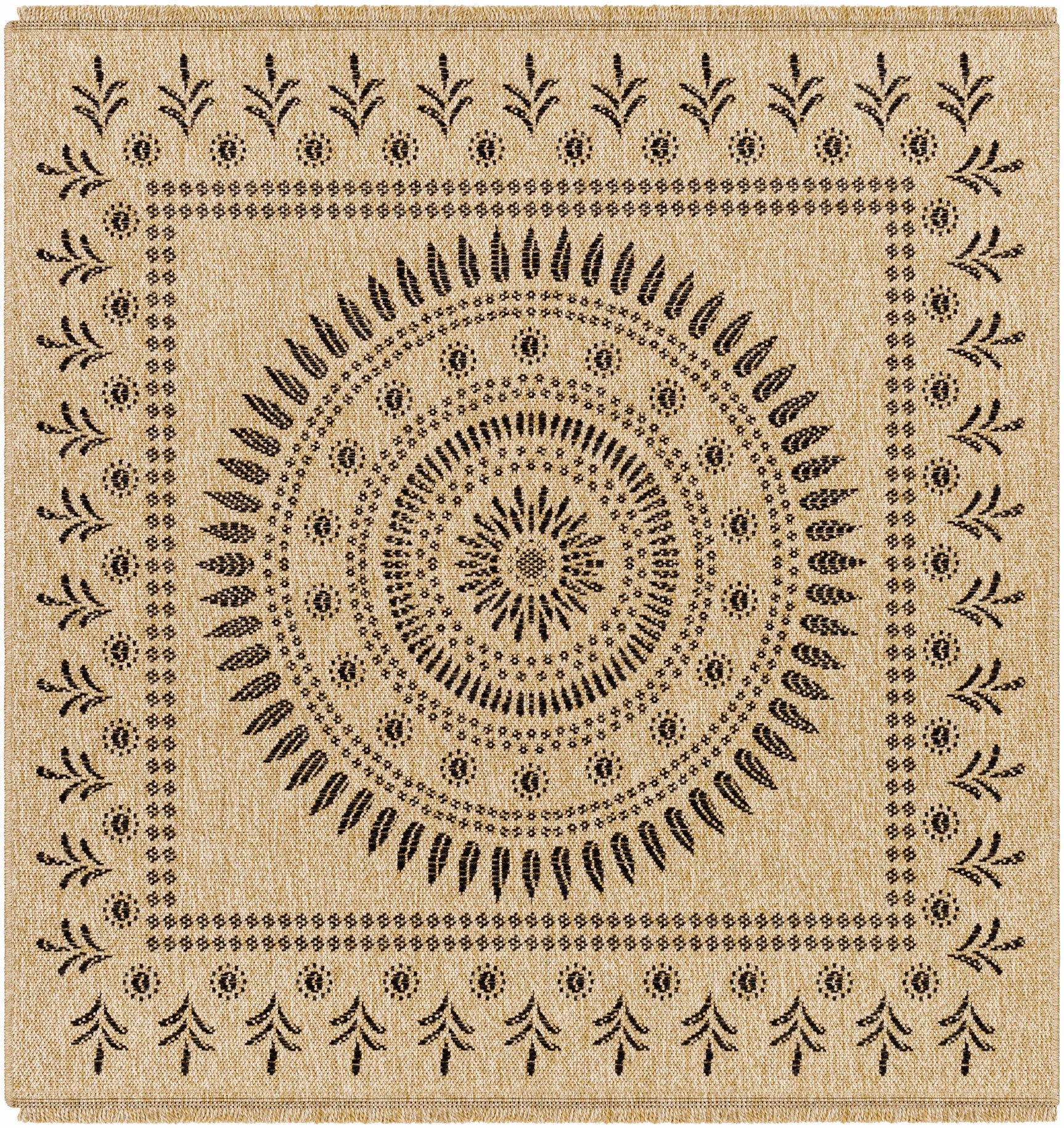 Beata Round Faux Jute Outdoor Rug - Clearance - Ornate Home