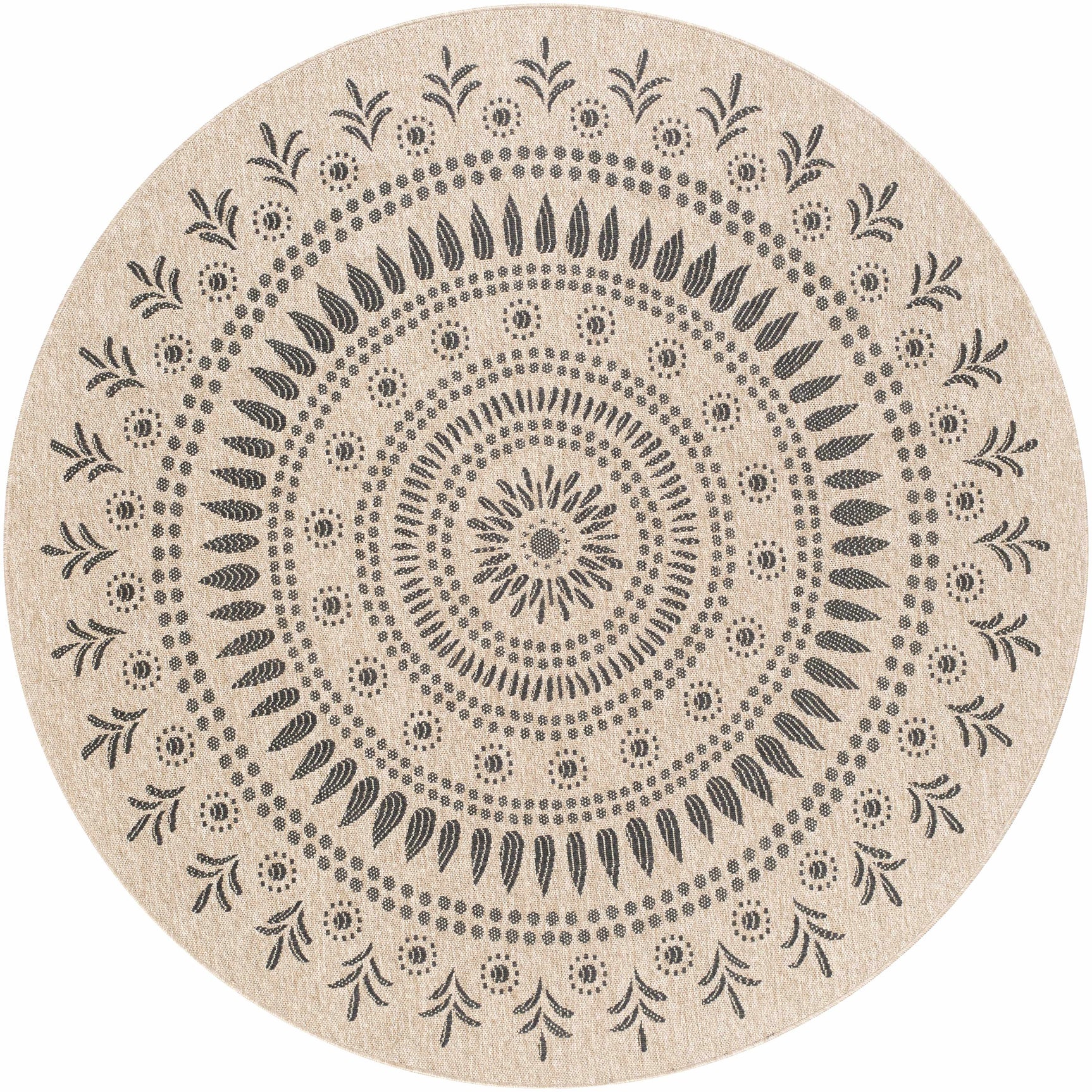 Beata Round Faux Jute Outdoor Rug - Clearance - Ornate Home