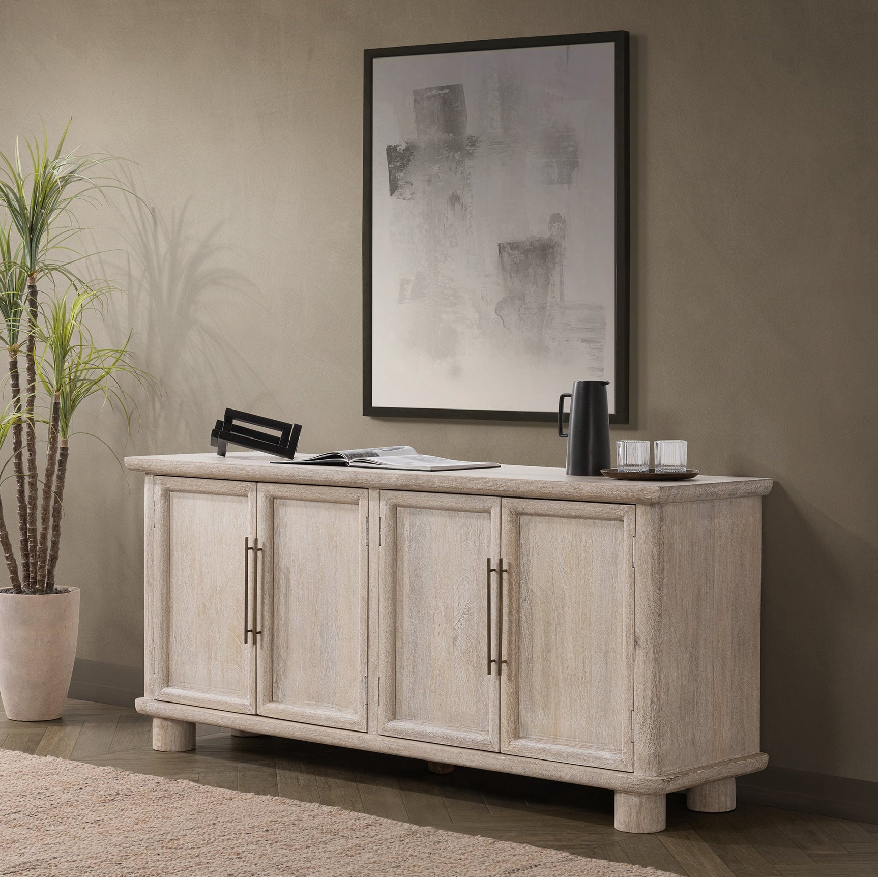 Beau Beige 4 Door Buffet - Ornate Home