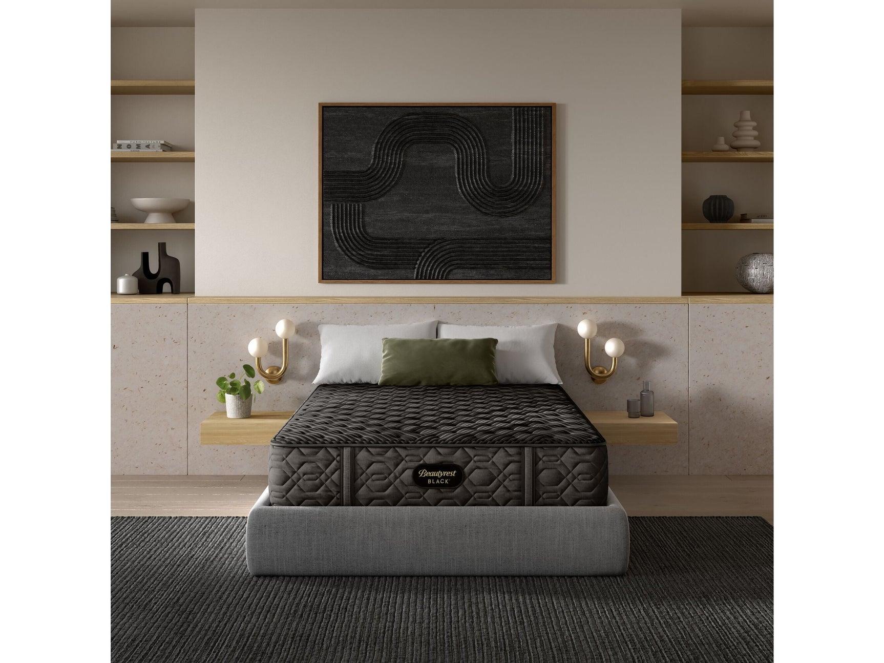 Beautyrest Black Series One 13.5" Extra Firm Innerspring Split Cal King Mattress (Set of 2) - Ornate Home