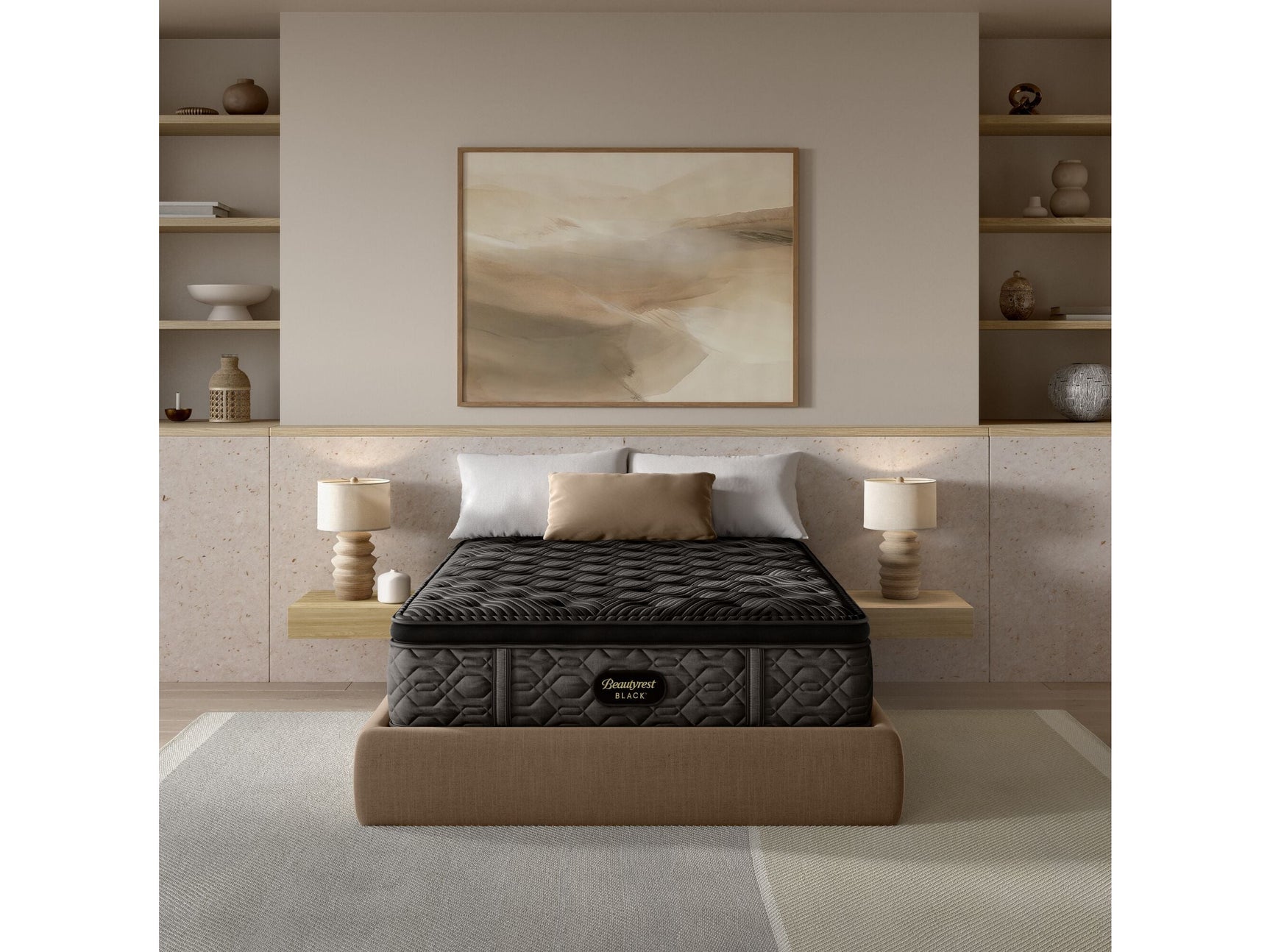 Beautyrest Black Series One 14.5" Plush Pillow Top Innerspring Split Cal King Mattress (Set of 2) - Ornate Home