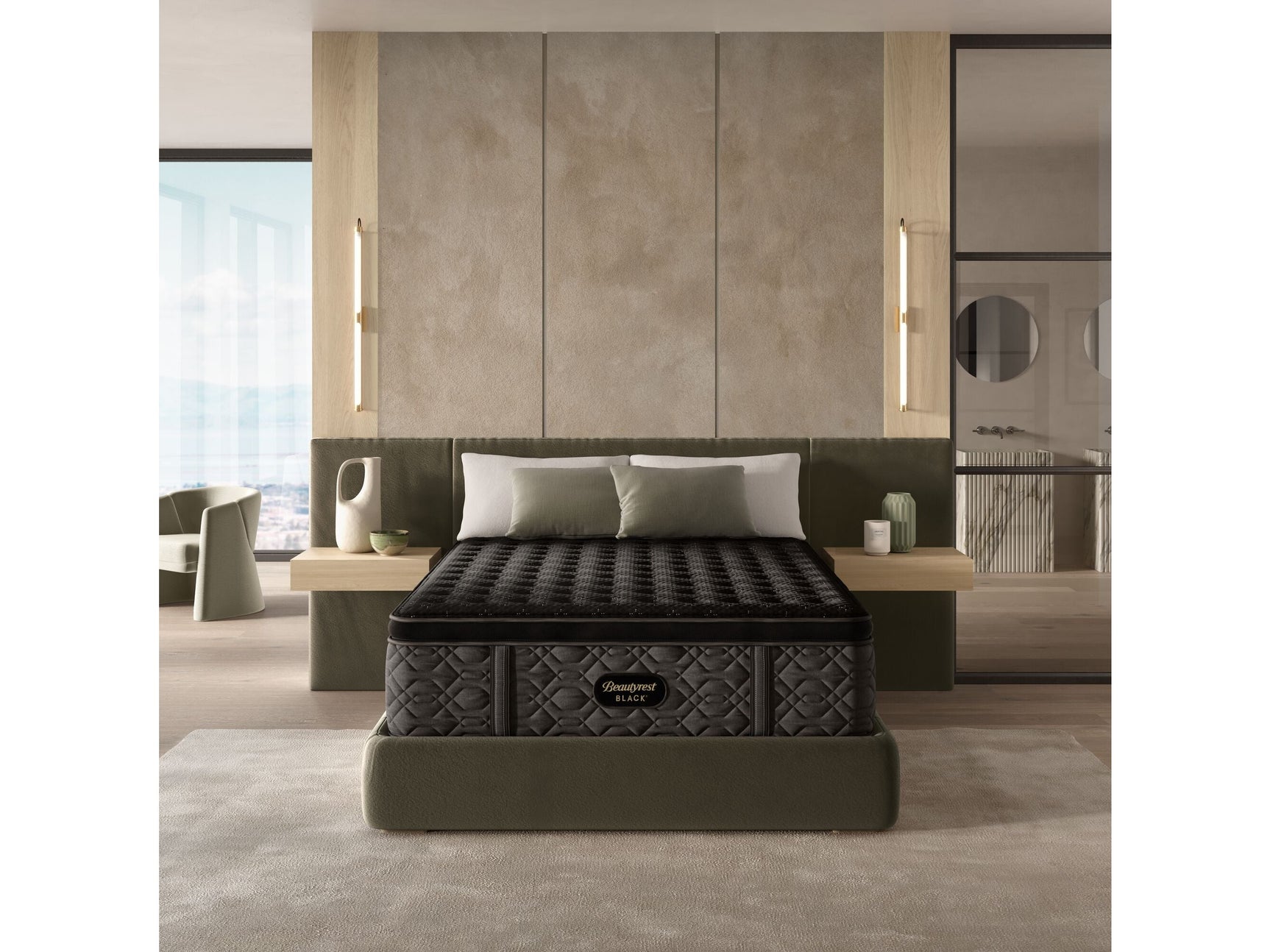 Beautyrest Black Series Three 16.5" Black Innerspring Full Firm Pillow Top Mattress - Ornate Home