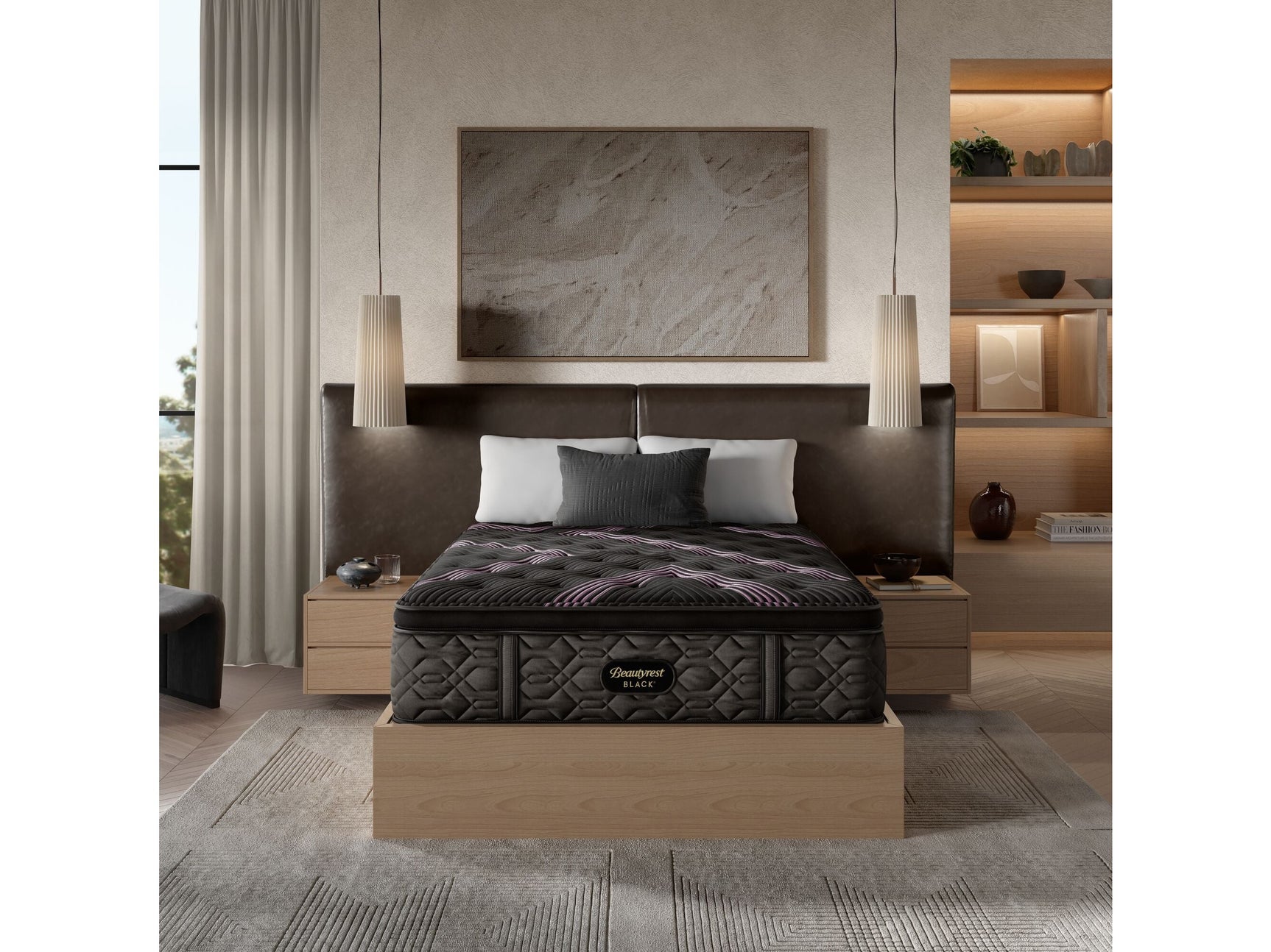 Beautyrest Black Series Two 16.25" Black Innerspring Full Plush Pillow Top Mattress - Ornate Home