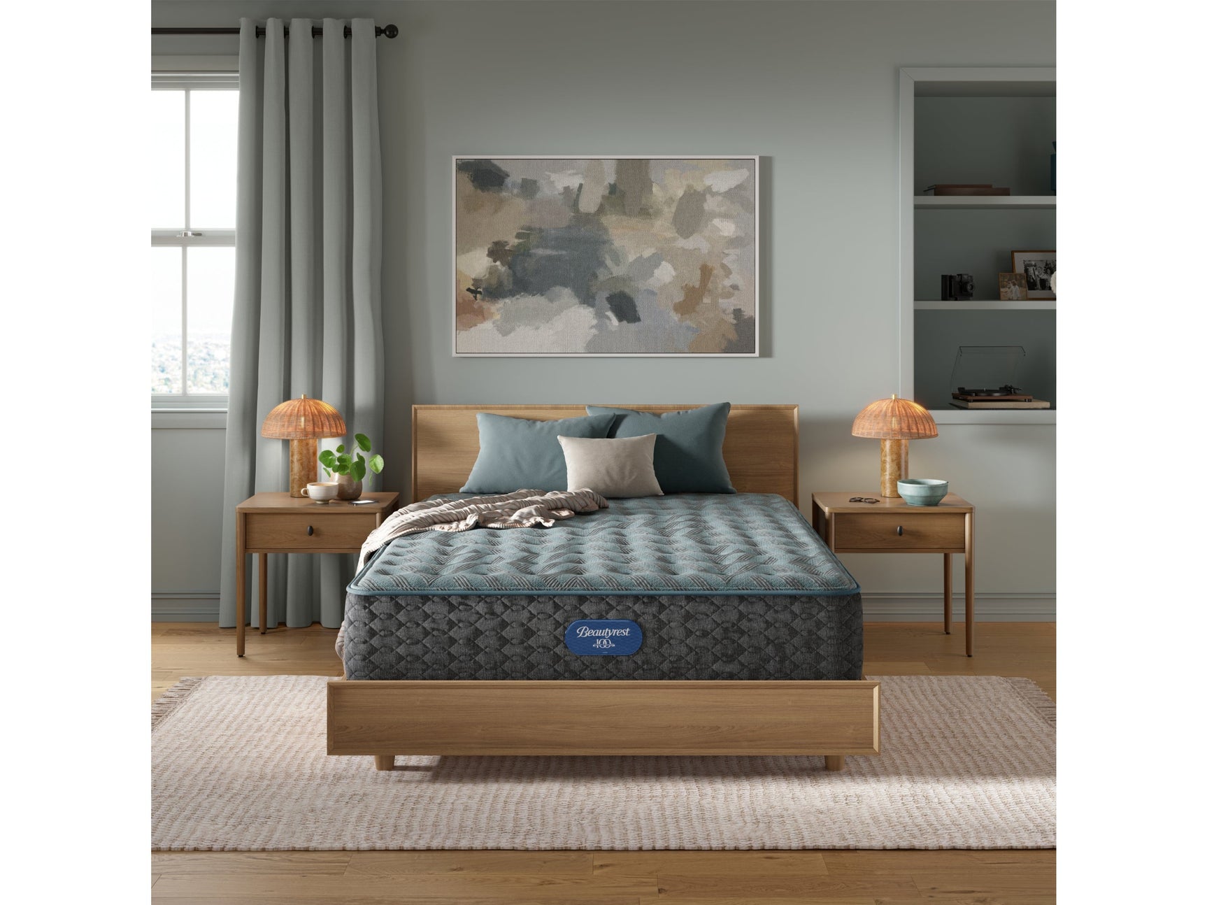 Beautyrest Level One Gray Innerspring Twin Medium Mattress - Ornate Home