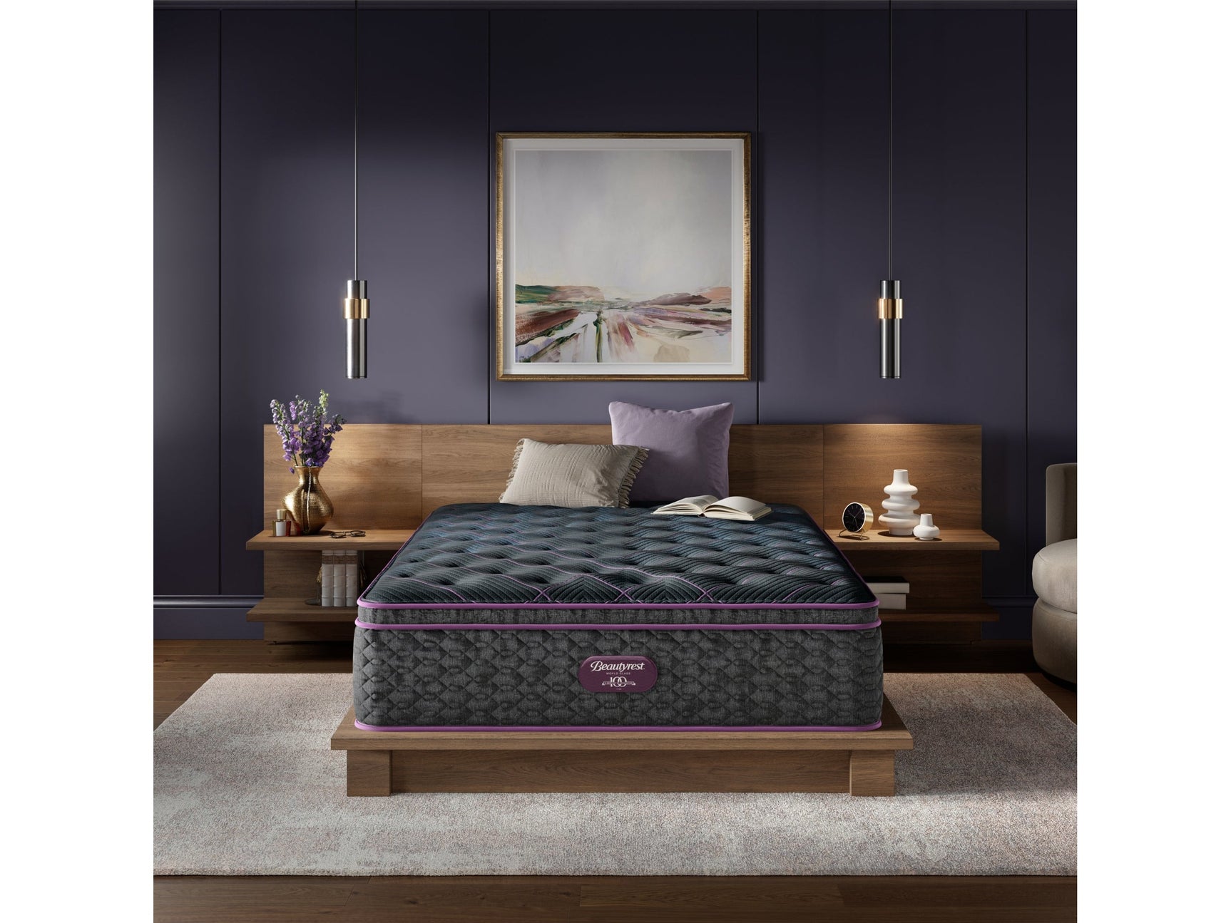 Beautyrest World Class Level Three Gray Innerspring Full Plush Pillow Top Mattress - Ornate Home