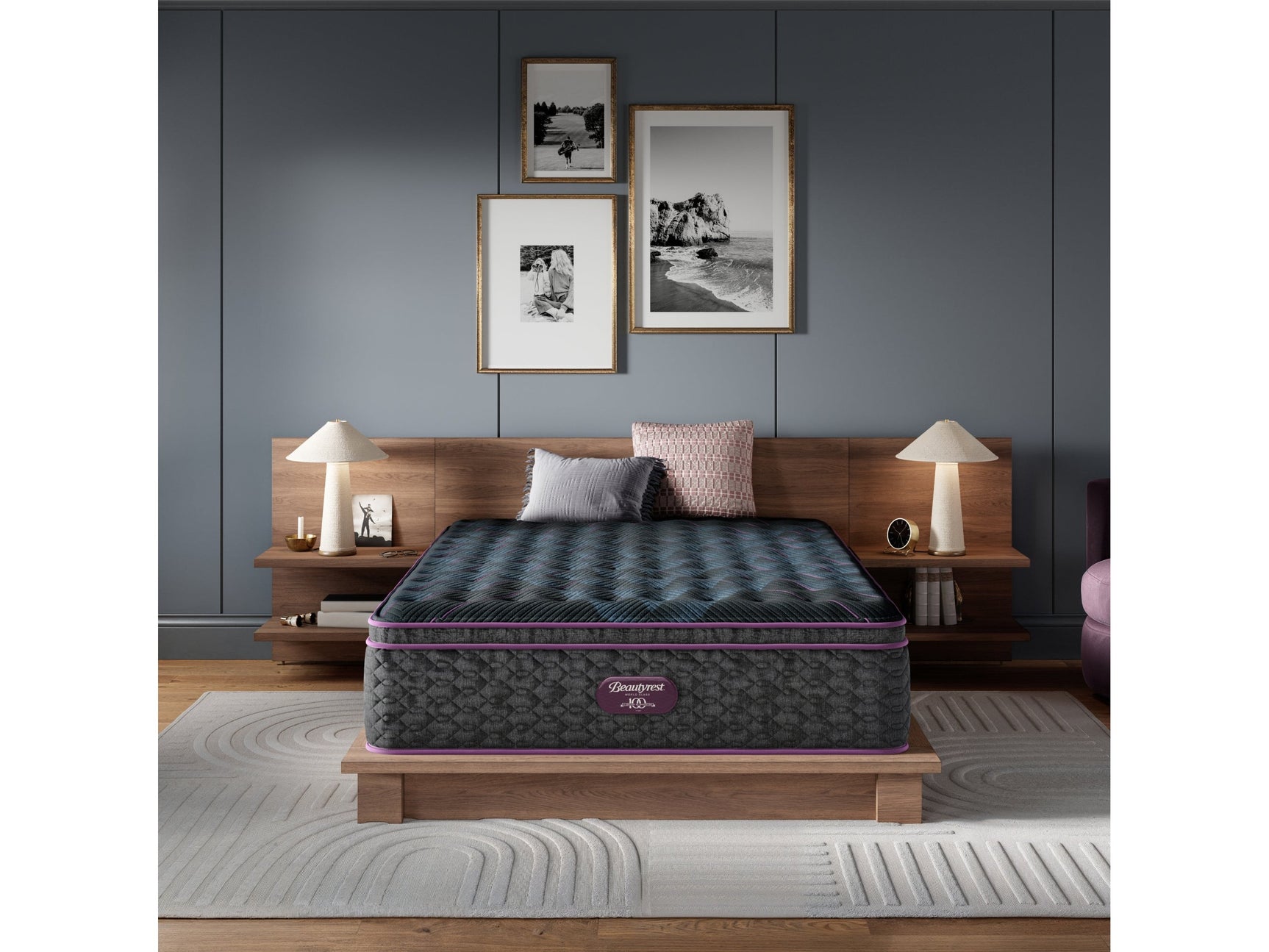 Beautyrest World Class Level Three Gray Innerspring Twin Medium Pillow Top Mattress - Ornate Home