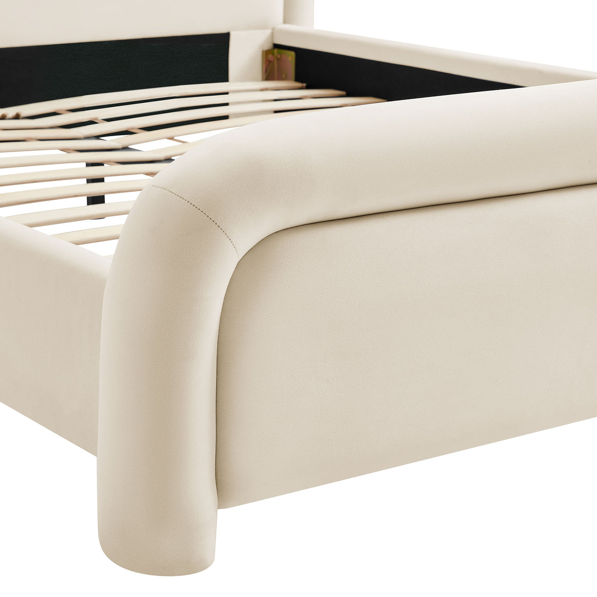 Beck Alabaster King Performance Velvet Platform Bed - Ornate Home