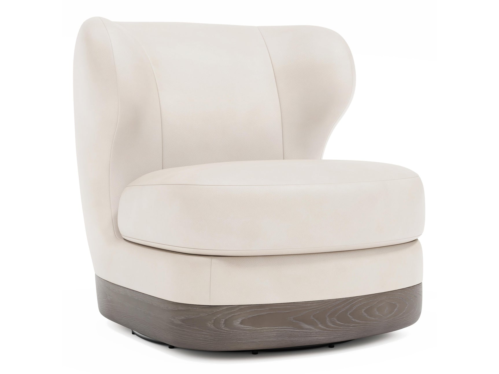 Beck Tadon Cerused/White/Cream Leather Swivel Chair - Ornate Home