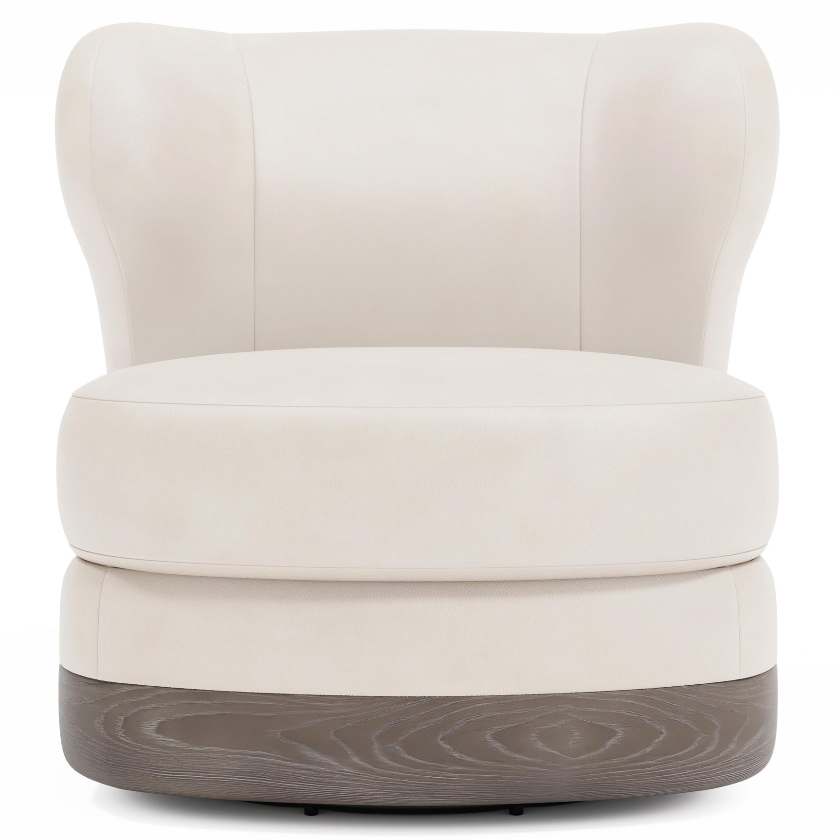 Beck Tadon Cerused/White/Cream Leather Swivel Chair - Ornate Home