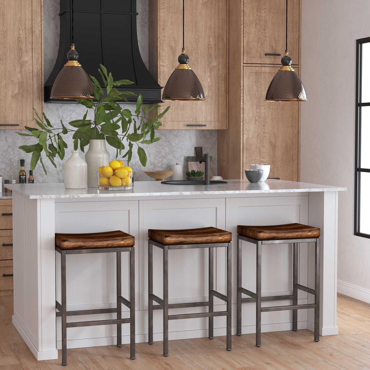 Beck Woodtone Industrial Bar Stool - Ornate Home