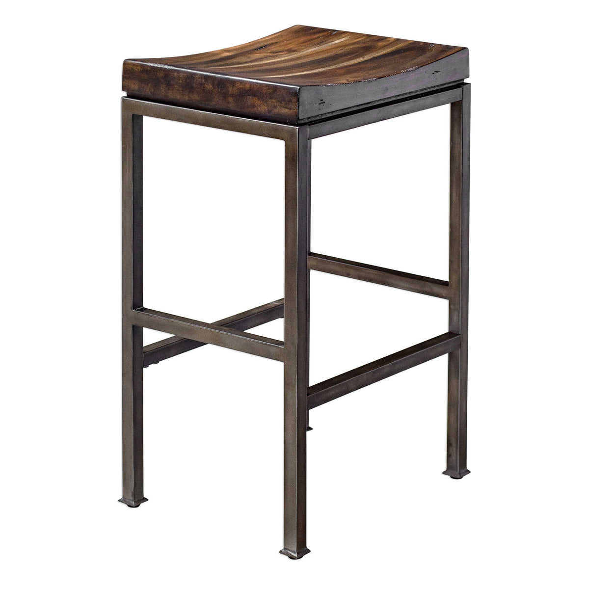 Beck Woodtone Industrial Bar Stool - Ornate Home