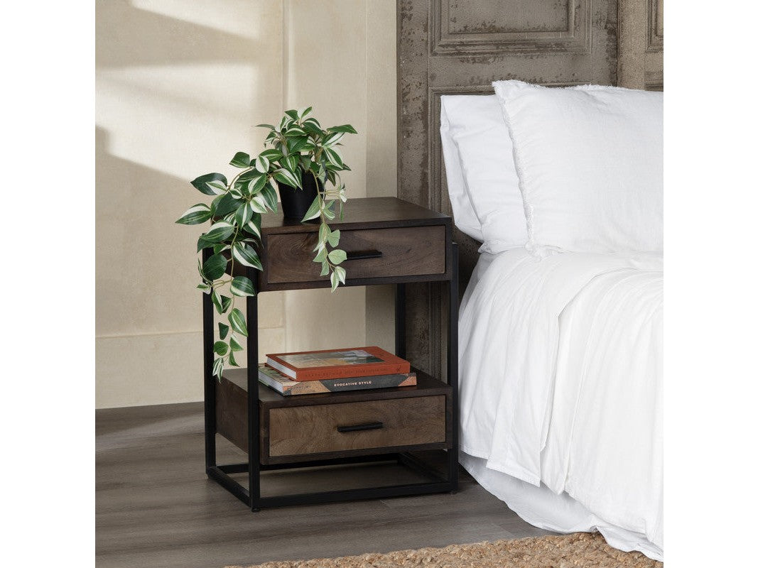 Beckett Brown/Black Side Table - Ornate Home