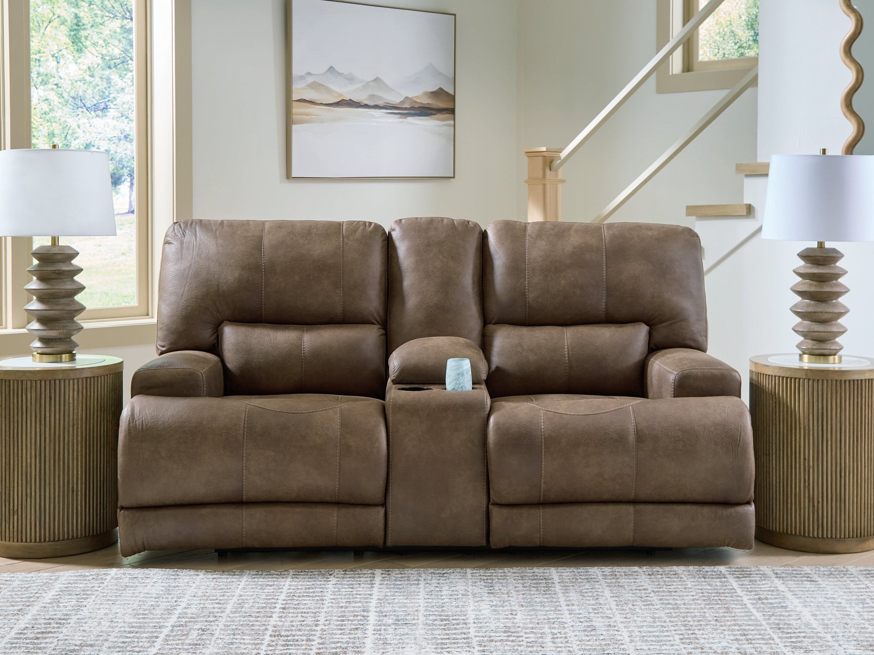Beckley Place Earth PWR REC Loveseat/CON/ADJ HDRST (Online Special Price) - Ornate Home