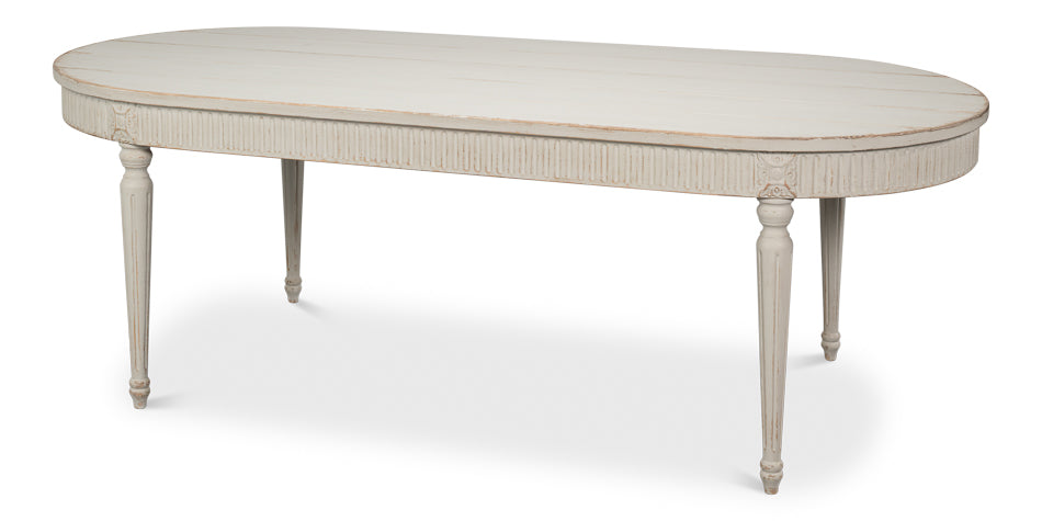 Bedford White French Antique Reproduction Dining Table - Ornate Home