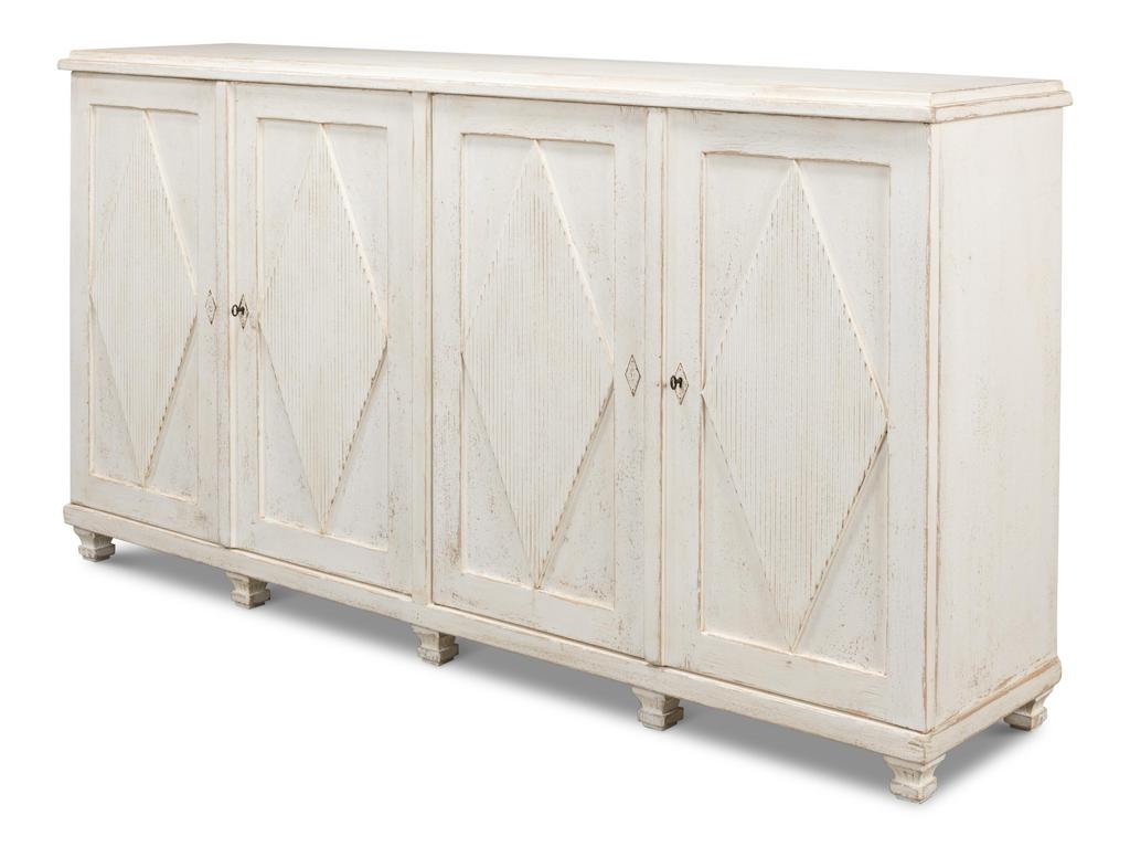 Beecher White Sideboard With 4 Doors - Ornate Home