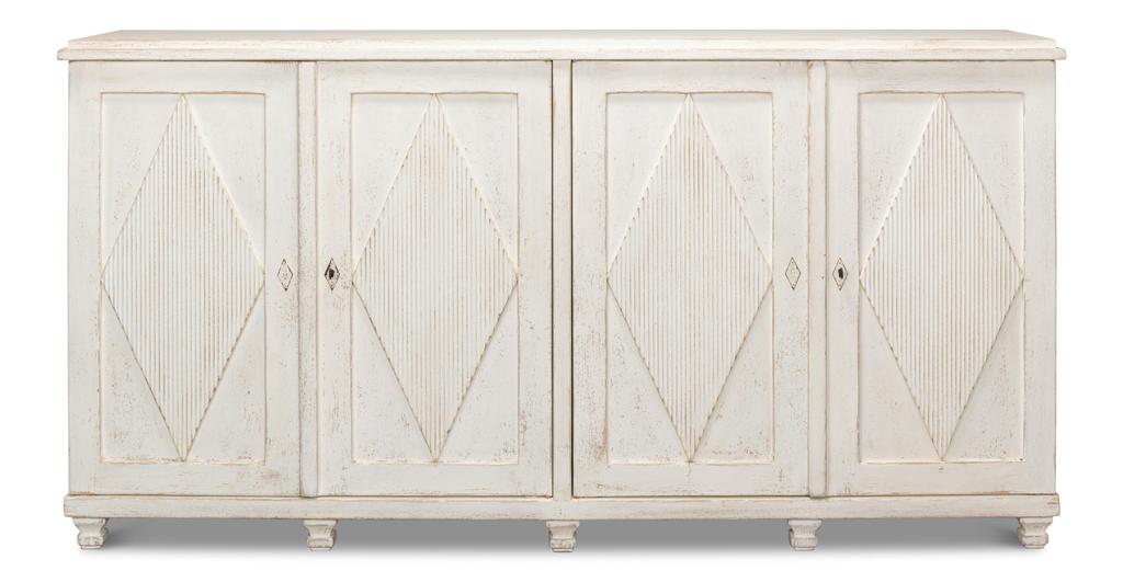 Beecher White Sideboard With 4 Doors - Ornate Home