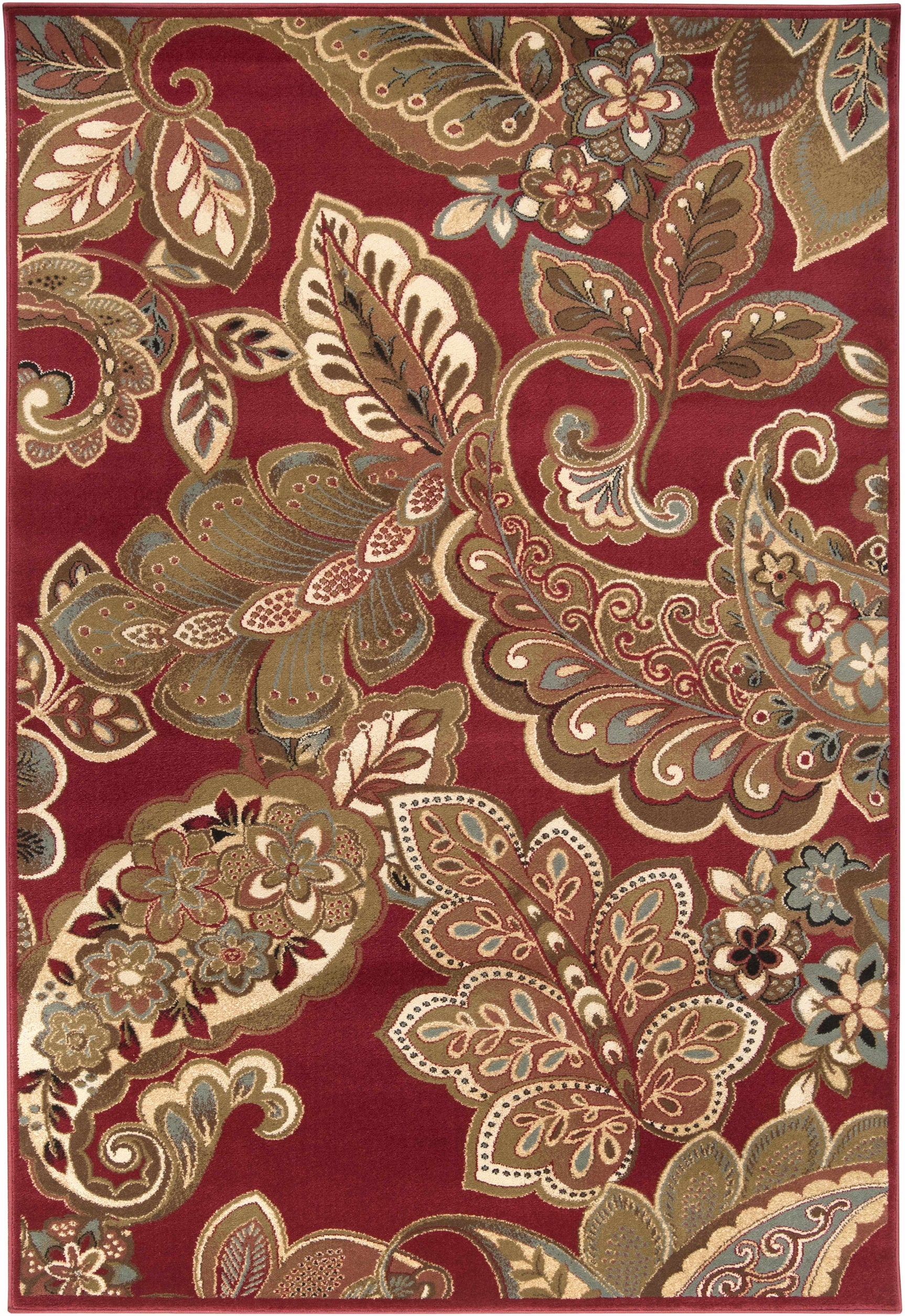 Beedeville Red Floral Rug - Ornate Home