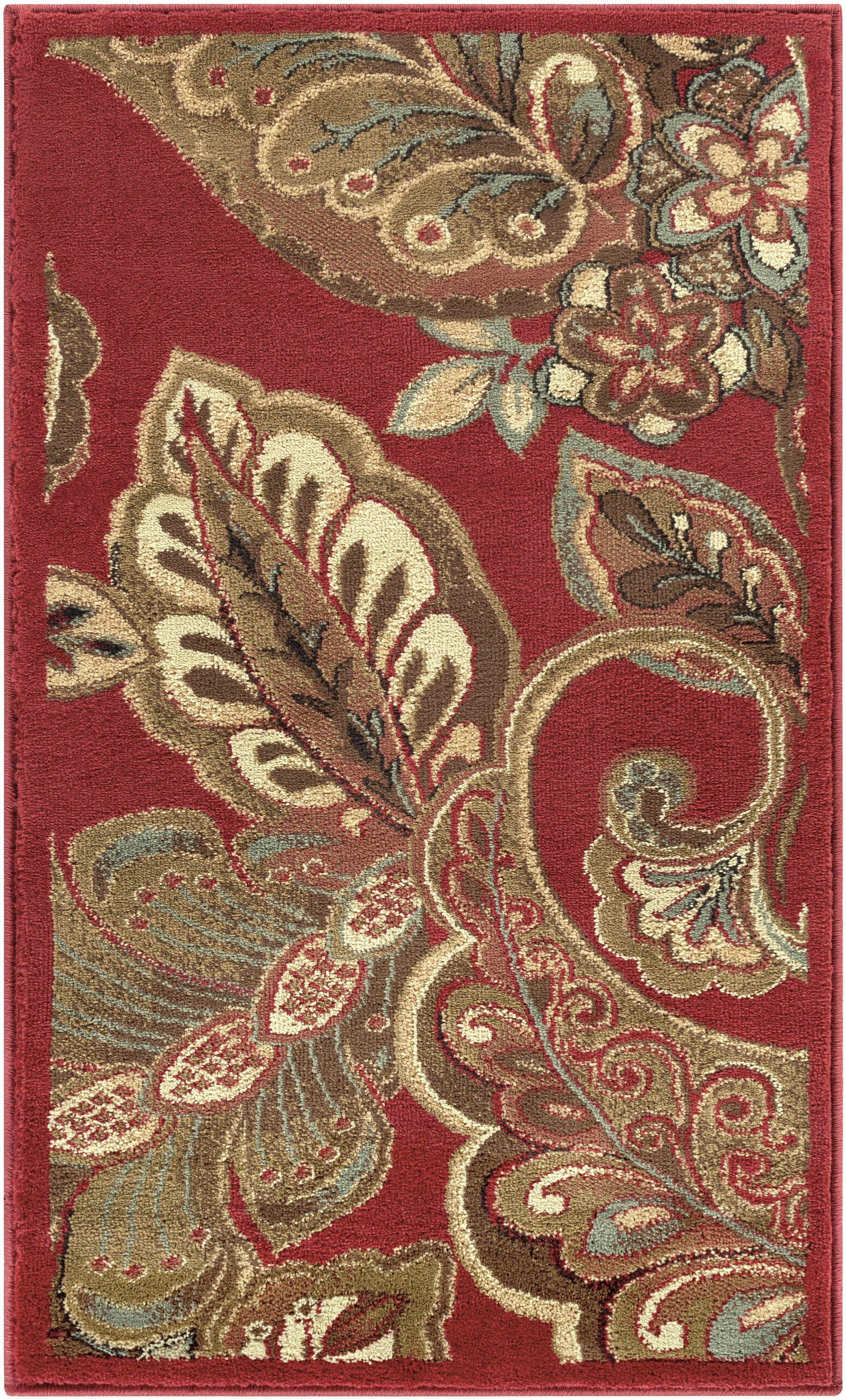Beedeville Red Floral Rug - Ornate Home