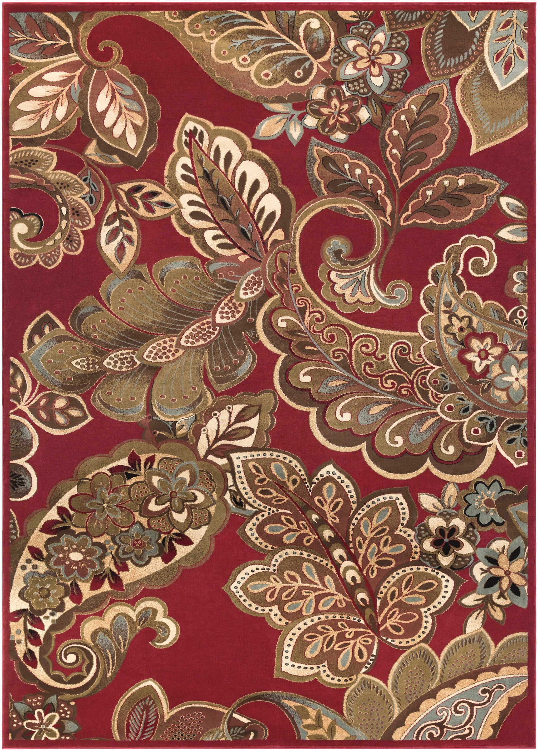 Beedeville Red Floral Rug - Ornate Home