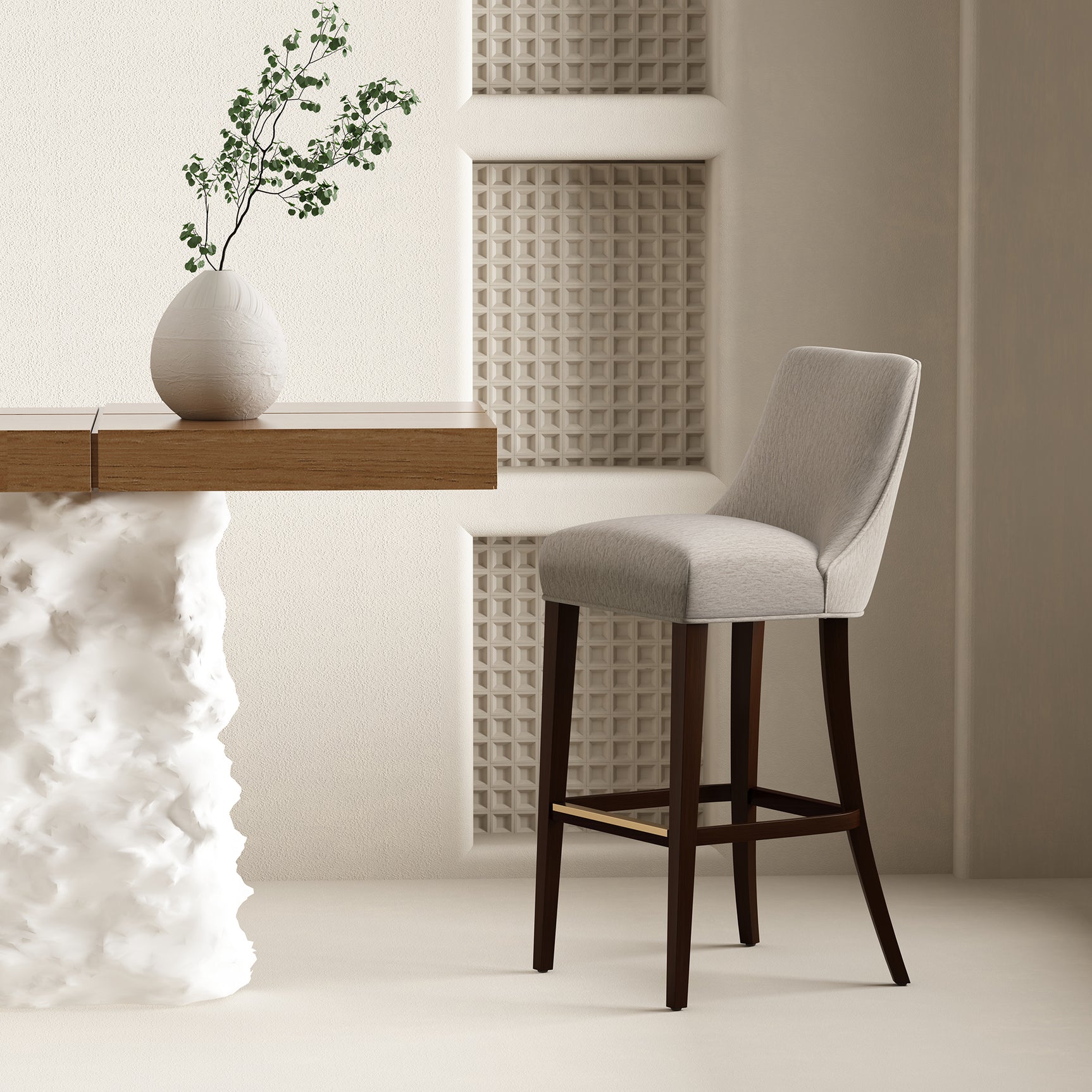 Beever Barstool in Taupe - Ornate Home