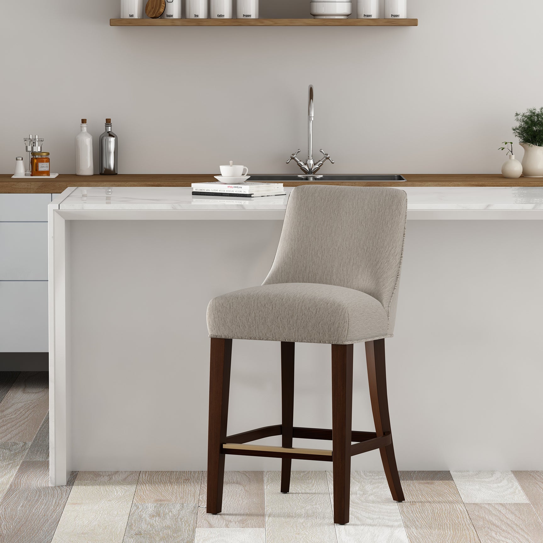 Beever Counter Stool in Taupe - Ornate Home