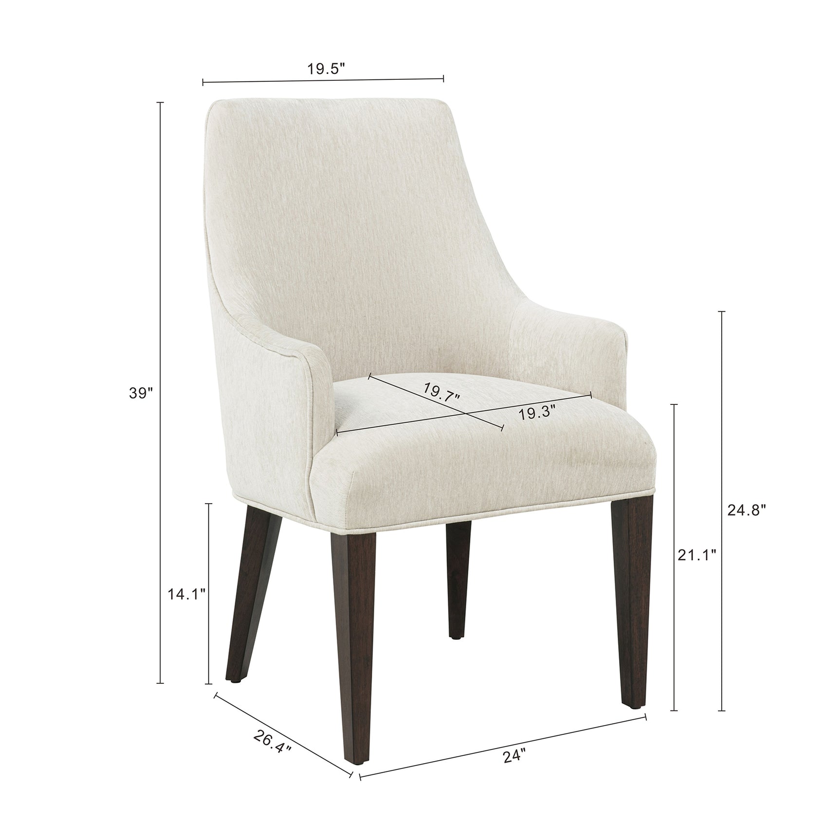 Beever Dining Armchair in Cream (set of 2) - Ornate Home