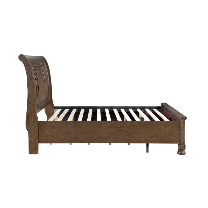 Begonia Brown California King Platform Bed With Footboard Storage - Ornate Home