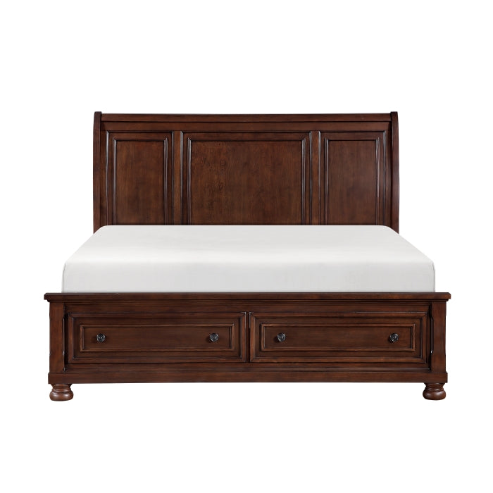 Begonia Silver Eastern King Platform Bed With Footboard Storage - Ornate Home