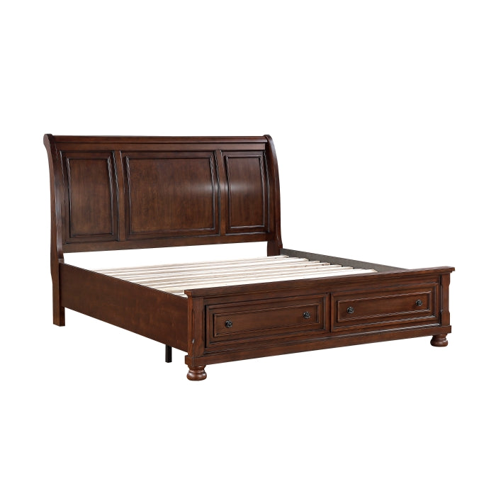 Begonia Silver Eastern King Platform Bed With Footboard Storage - Ornate Home