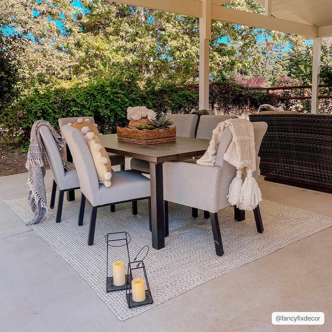 Beige Braided Faux Jute Outdoor Rug - Ornate Home