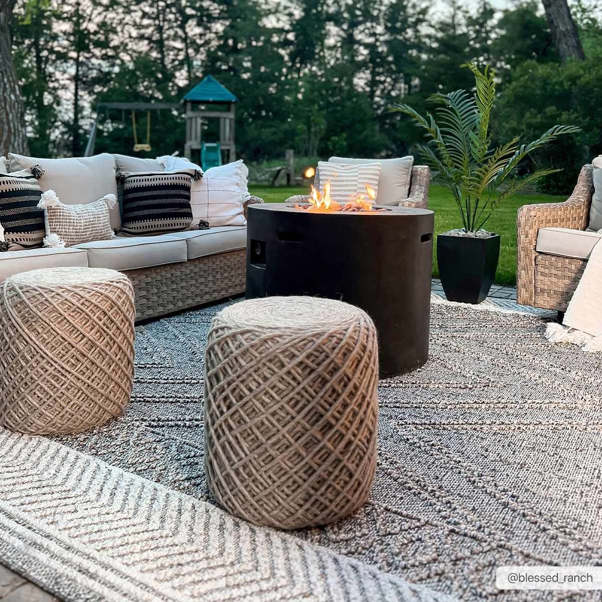Beige Charcoal Areli Outdoor Area Rug - Ornate Home