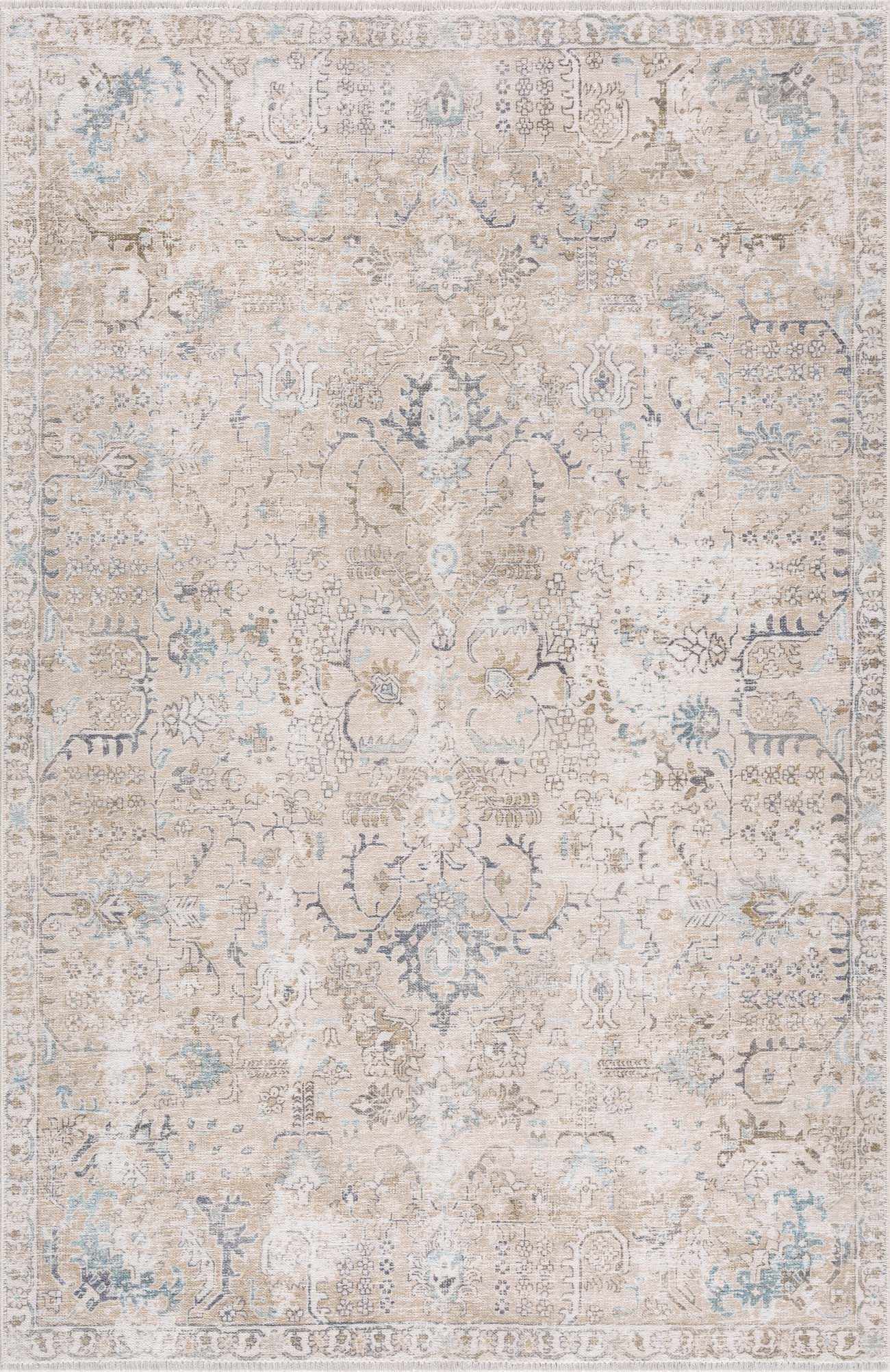 Beige Holi-4600 Washable Area Rug - Clearance - Ornate Home