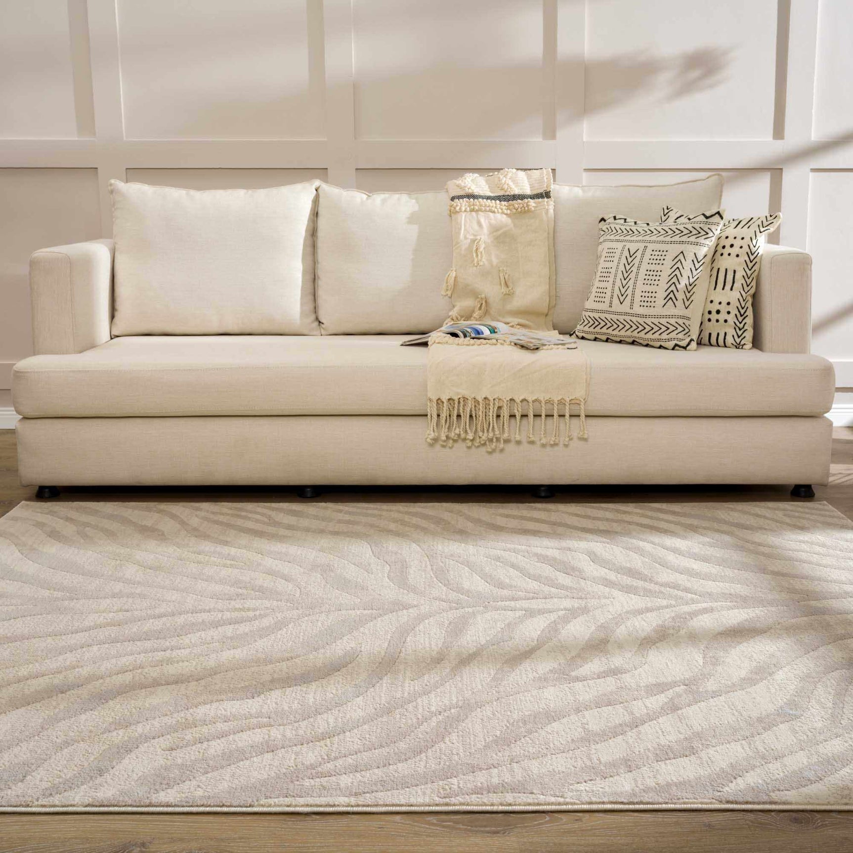 Beige Manteca Zebra Print Area Rug - Ornate Home