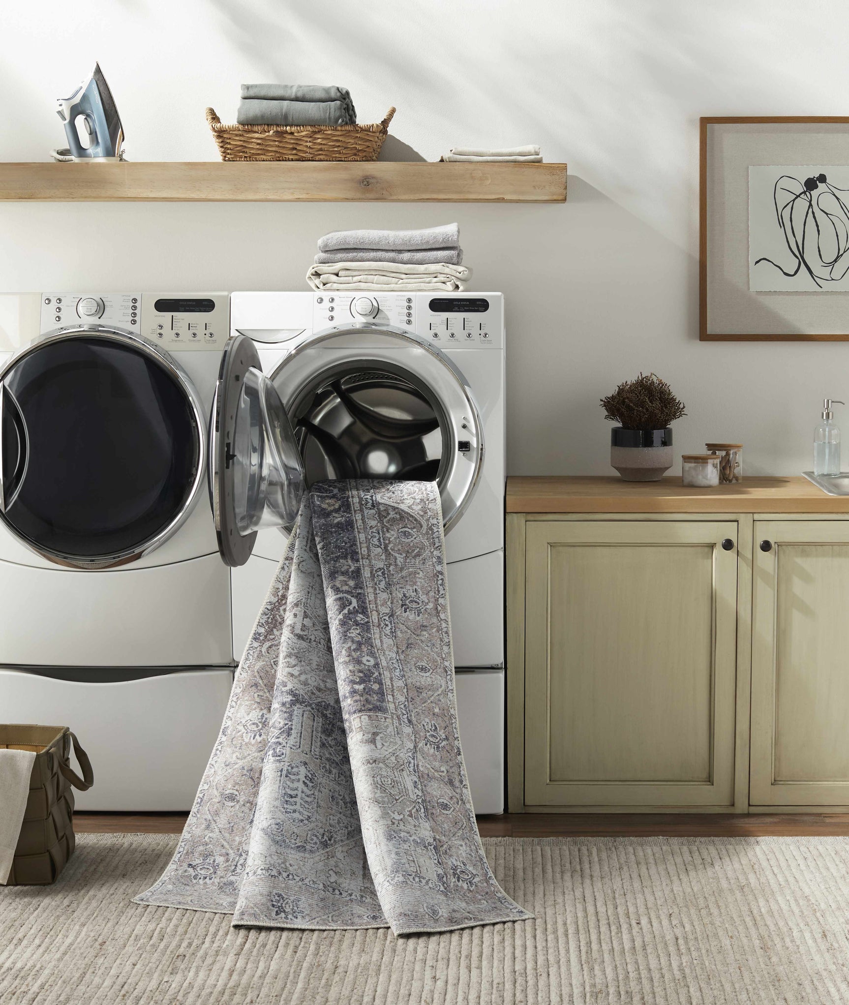 Beige Rosman Washable Area Rug - Clearance - Ornate Home