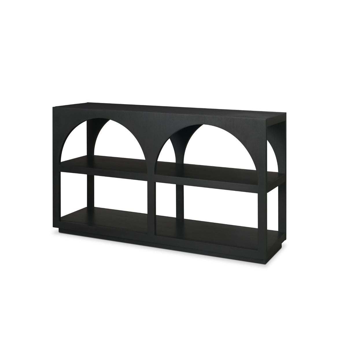 Bela Matte Black 54" Wood Arched Console Table - Ornate Home