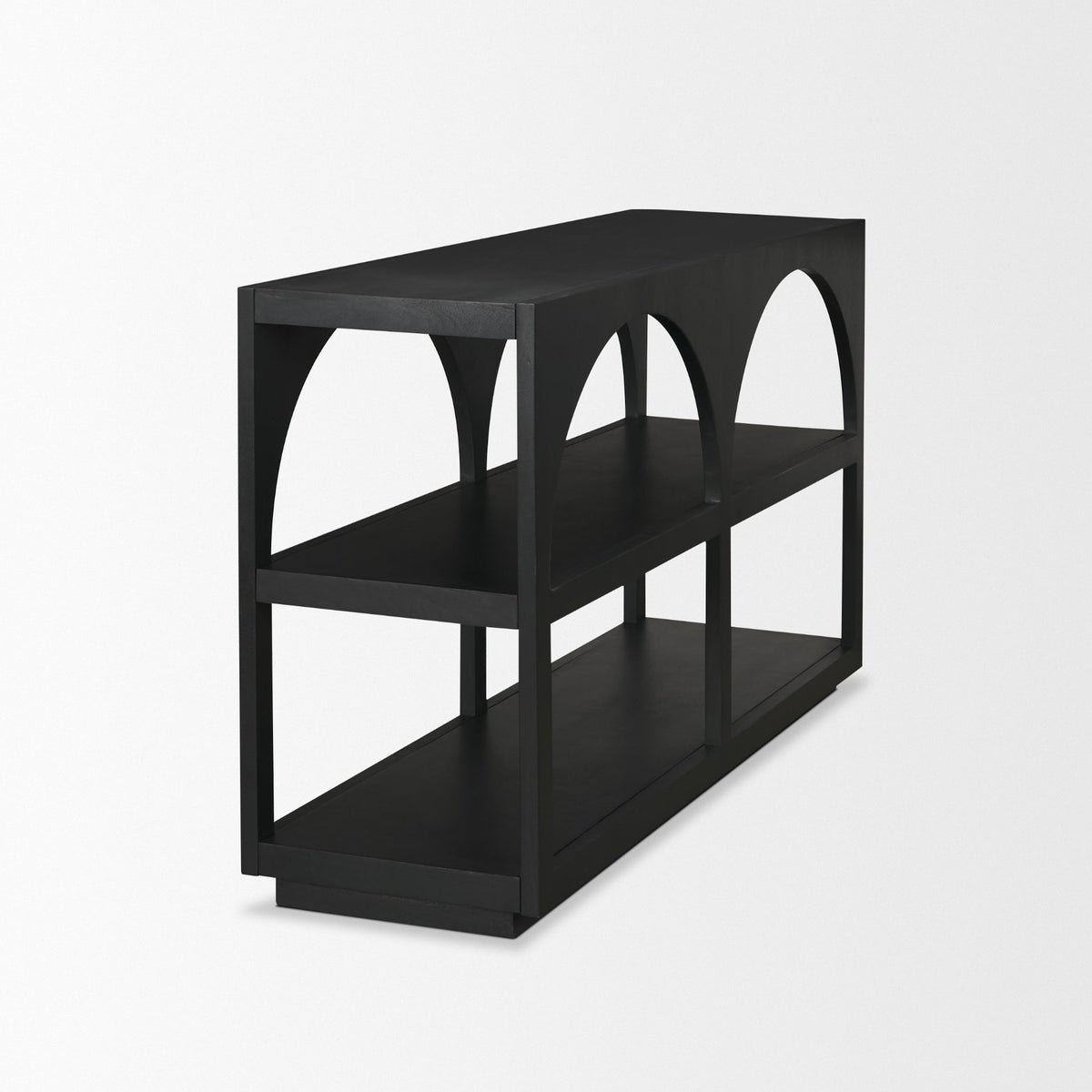 Bela Matte Black 54" Wood Arched Console Table - Ornate Home