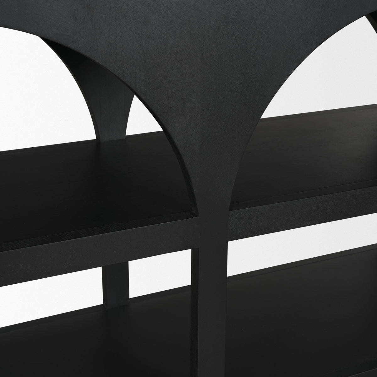 Bela Matte Black 54" Wood Arched Console Table - Ornate Home