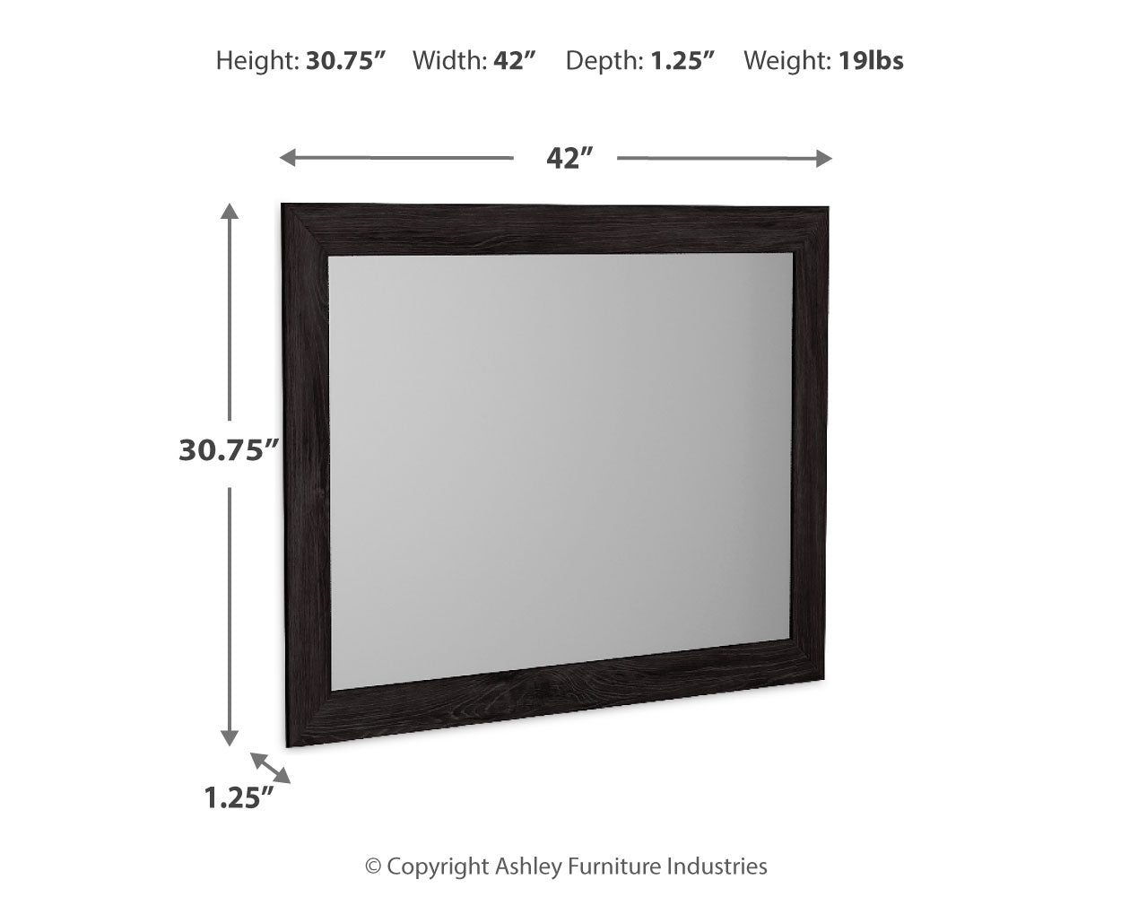 Belachime Black Bedroom Mirror (Online Special Price) - Ornate Home