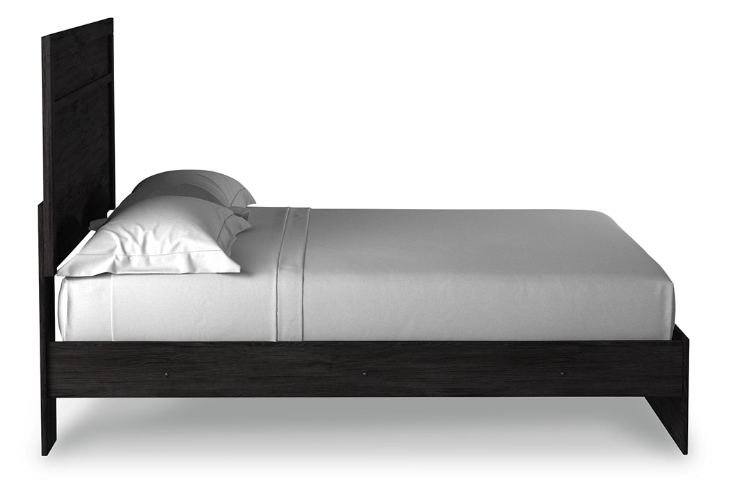 Belachime Charcoal King Panel Bed, Dresser, Mirror, Chest and Nightstand - Ornate Home