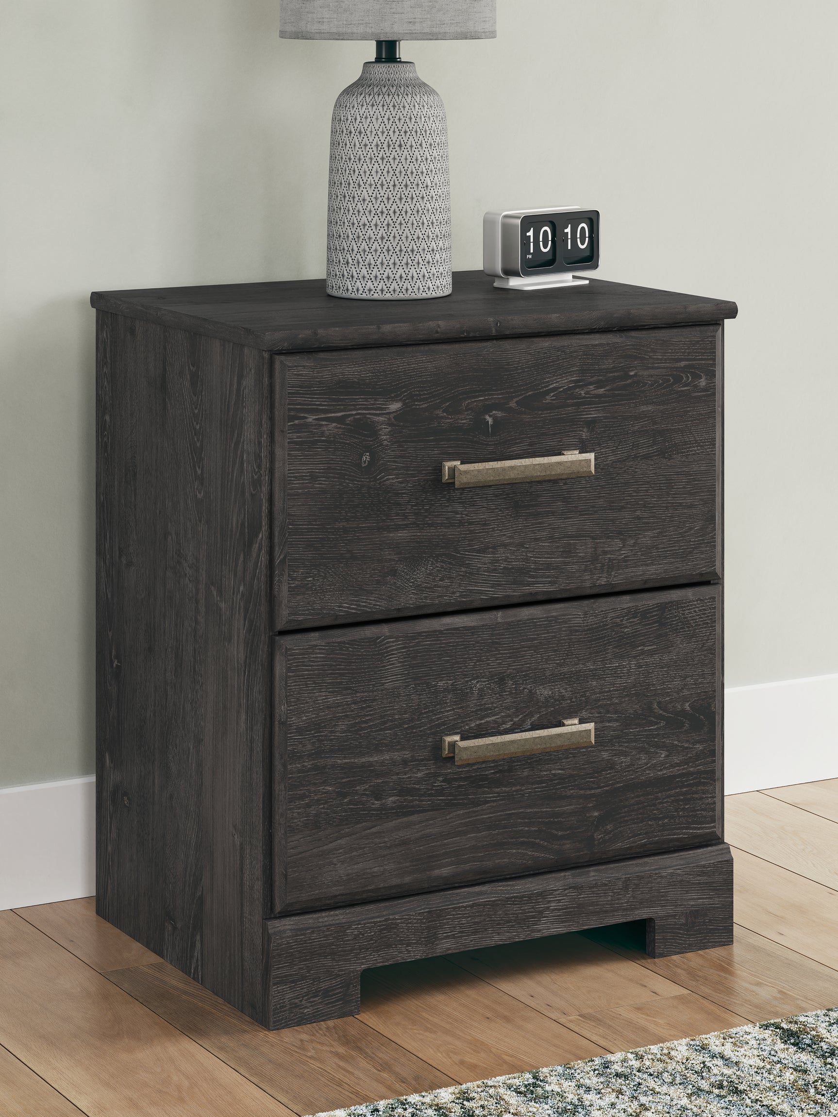 Belachime Charcoal King Panel Bed, Dresser, Mirror, Chest and Nightstand - Ornate Home