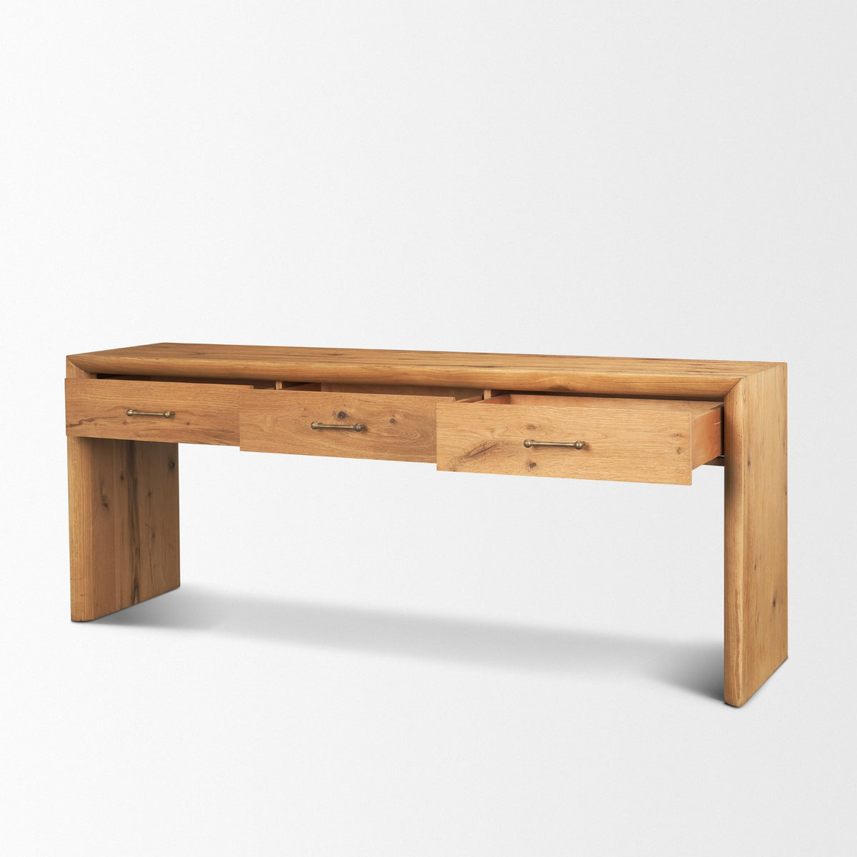 Belford Light Brown 72" Oak Wood Console Table - Ornate Home