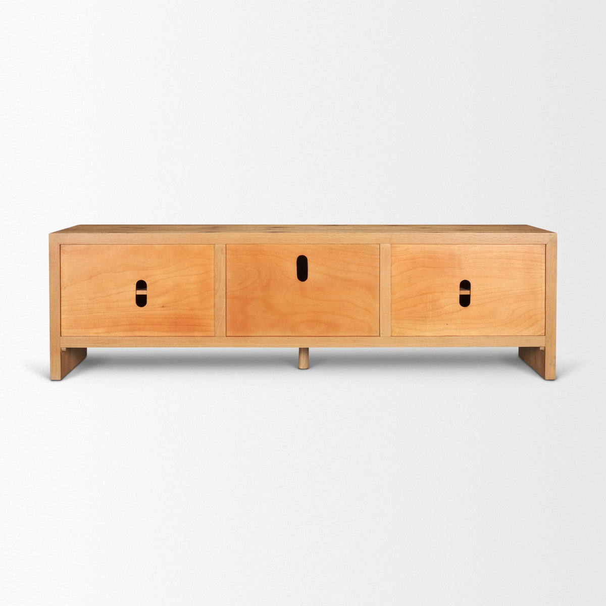 Belford Light Brown 94" Oak Wood Media Console - Ornate Home