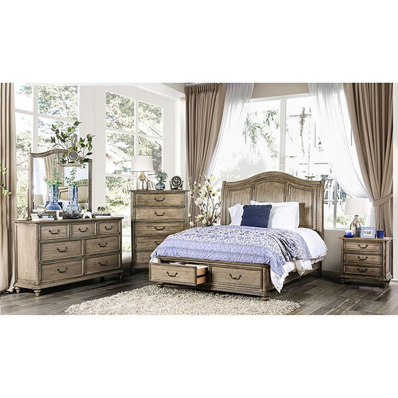 Belgrade Rustic Natural Tone 5 Pc Queen Bedroom Set - Ornate Home