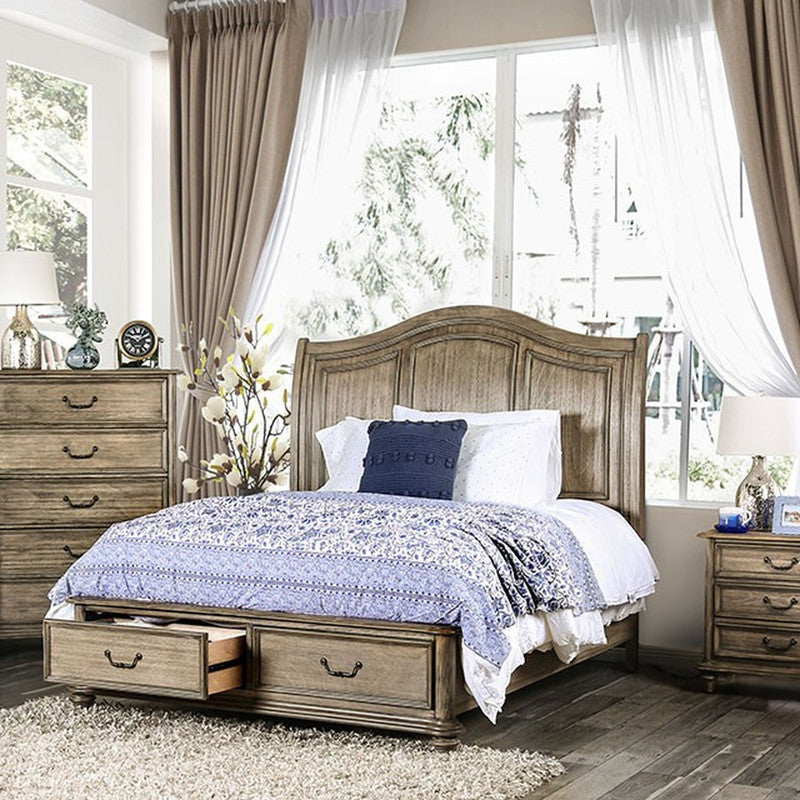 Belgrade Rustic Natural Tone 5 Pc Queen Bedroom Set - Ornate Home