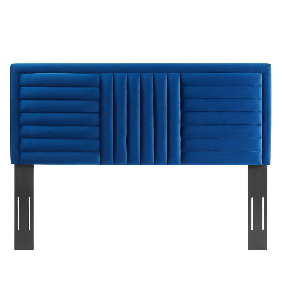 Believe Navy Channel Tufted Performance Velvet Full/Queen Headboard - Ornate Home